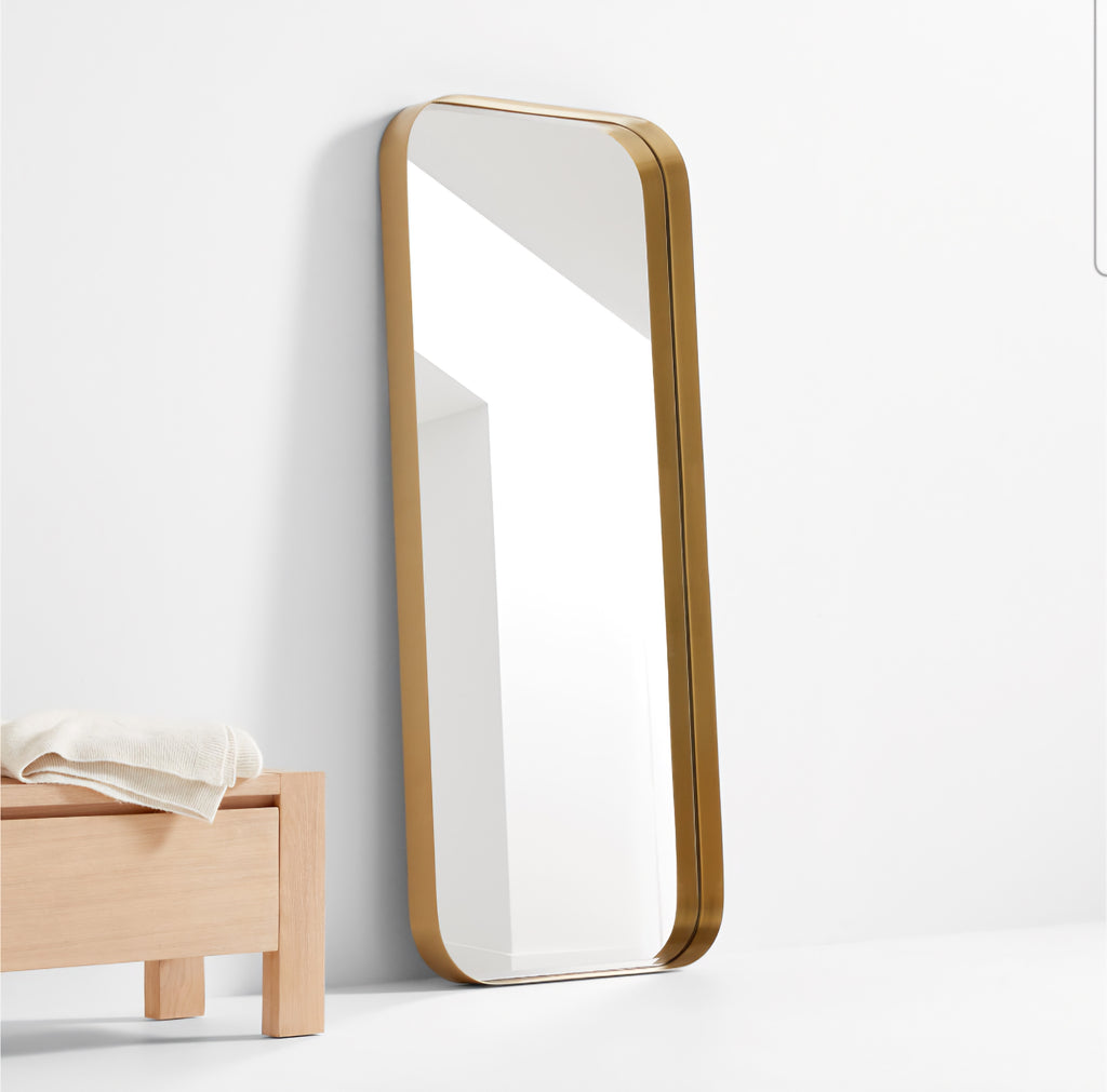 THE ONE × Edge — Brass Metal Wide Depth Floor Mirror