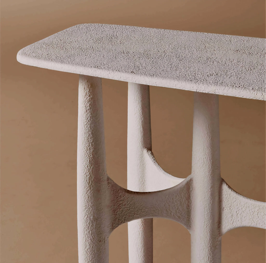 THE ONE × Bixby — White Cast Aluminum Console Table