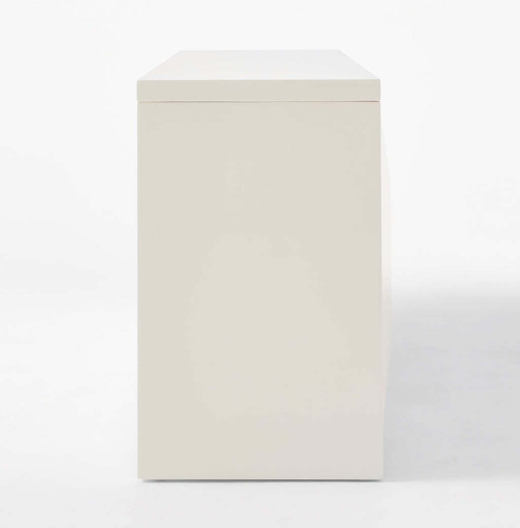 THE ONE × Cairo — Warm White High‑Gloss Lacquered Credenza