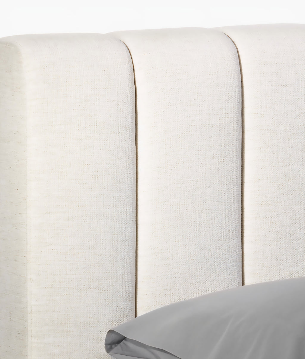 THE ONE × Forte — Channeled White Performance Fabric Upholstered Bed