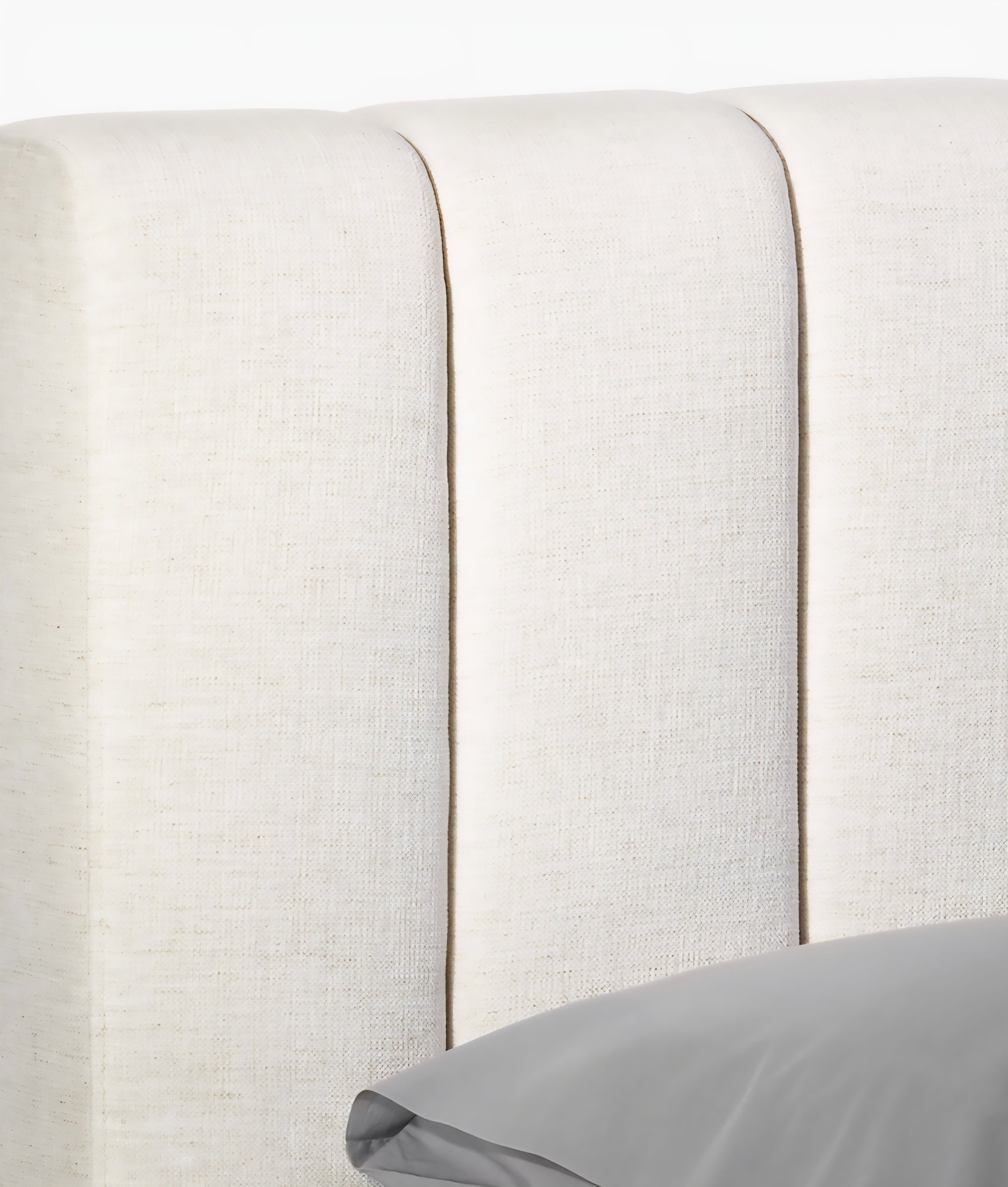 THE ONE × Forte — Channeled White Performance Fabric Upholstered Bed