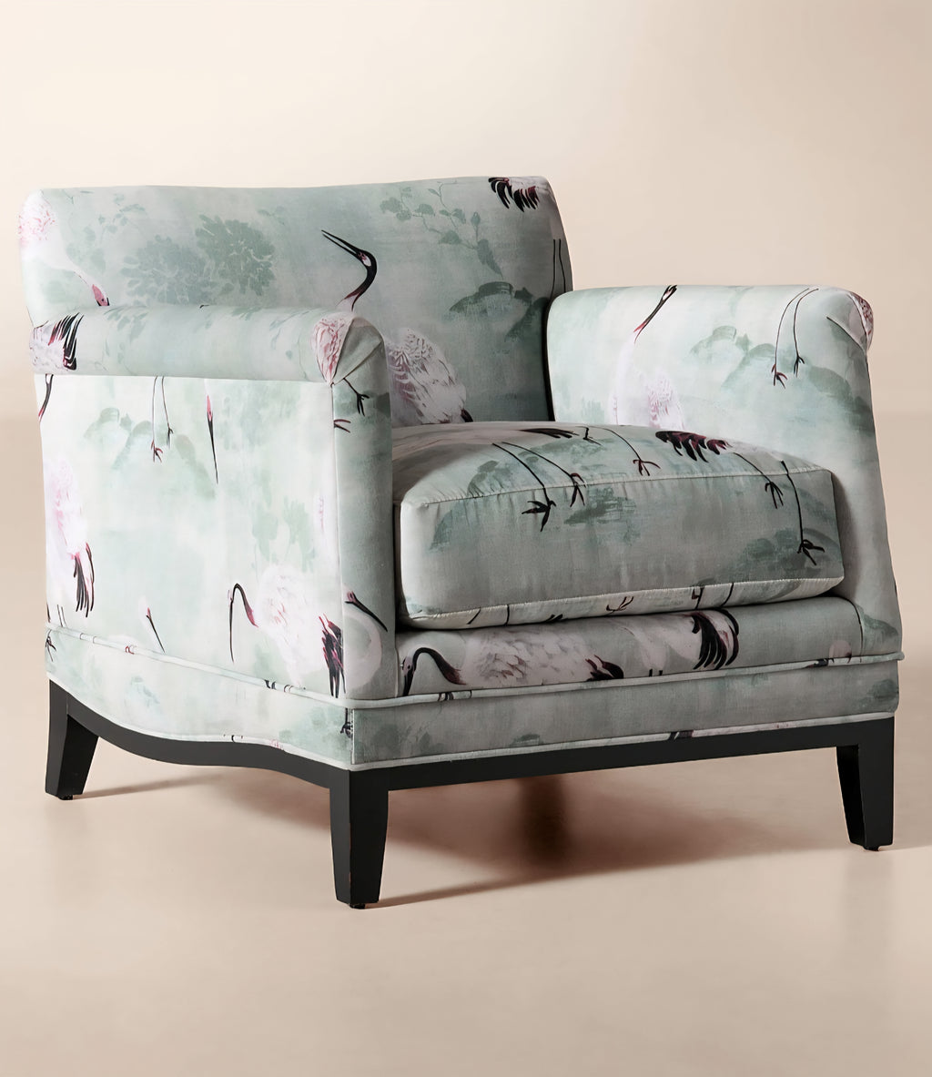 THE ONE × Olson — Cognac Brown Velvet Accent Chair