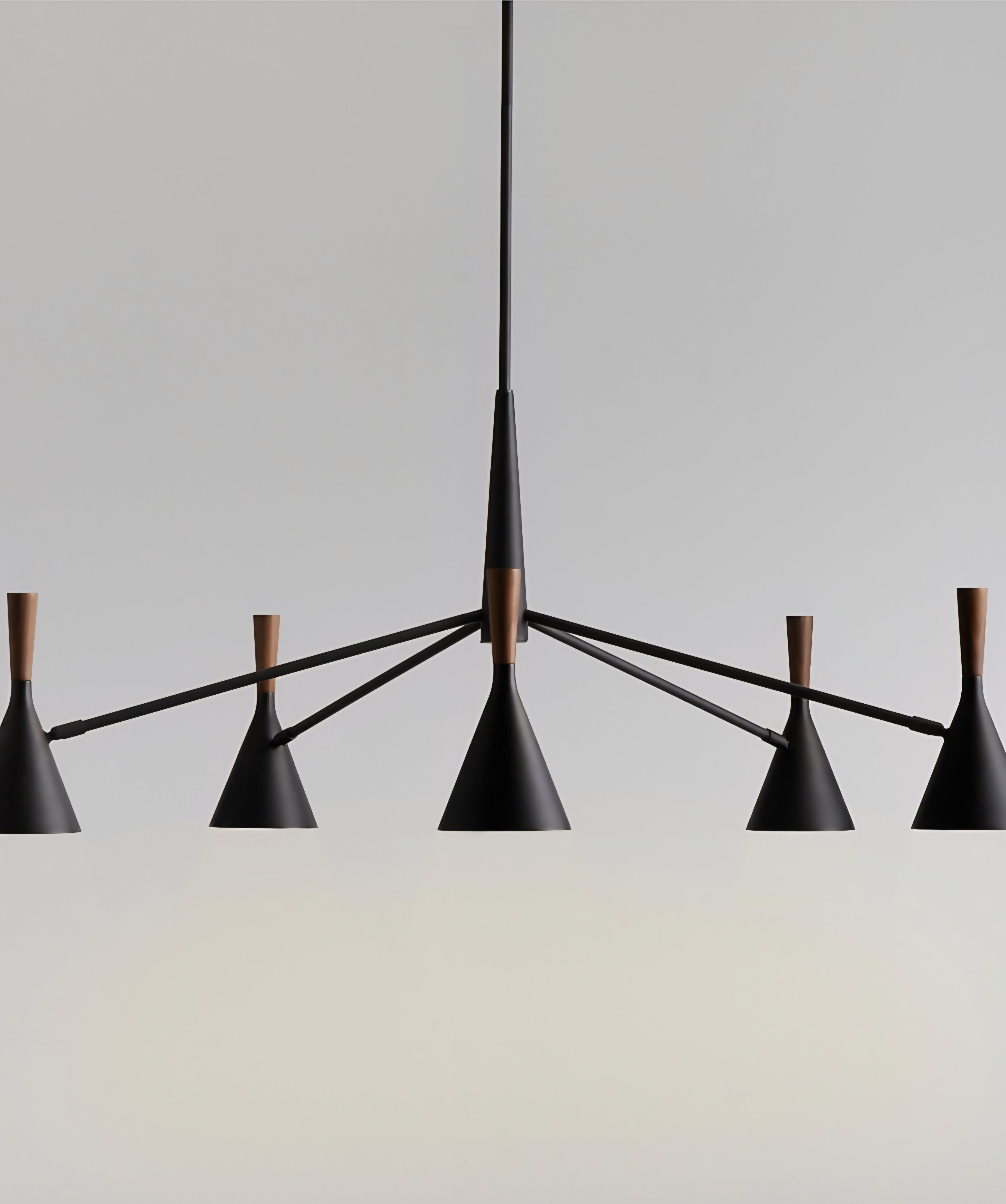 THE ONE × Weston — Black Mid‑Century Modern Chandelier (45")