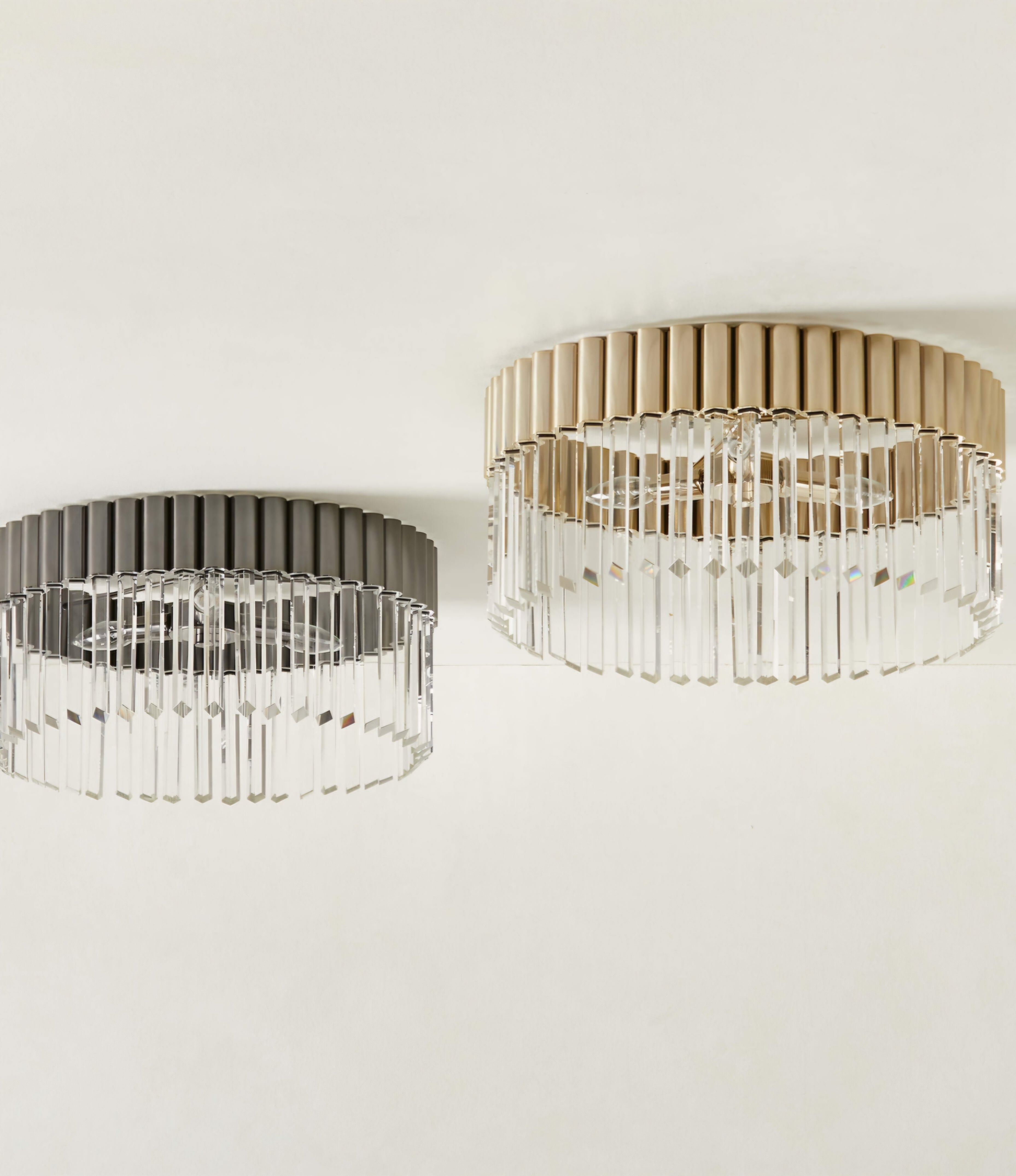 THE ONE × Risette — Polished Champagne and Crystal Flush Mount Light