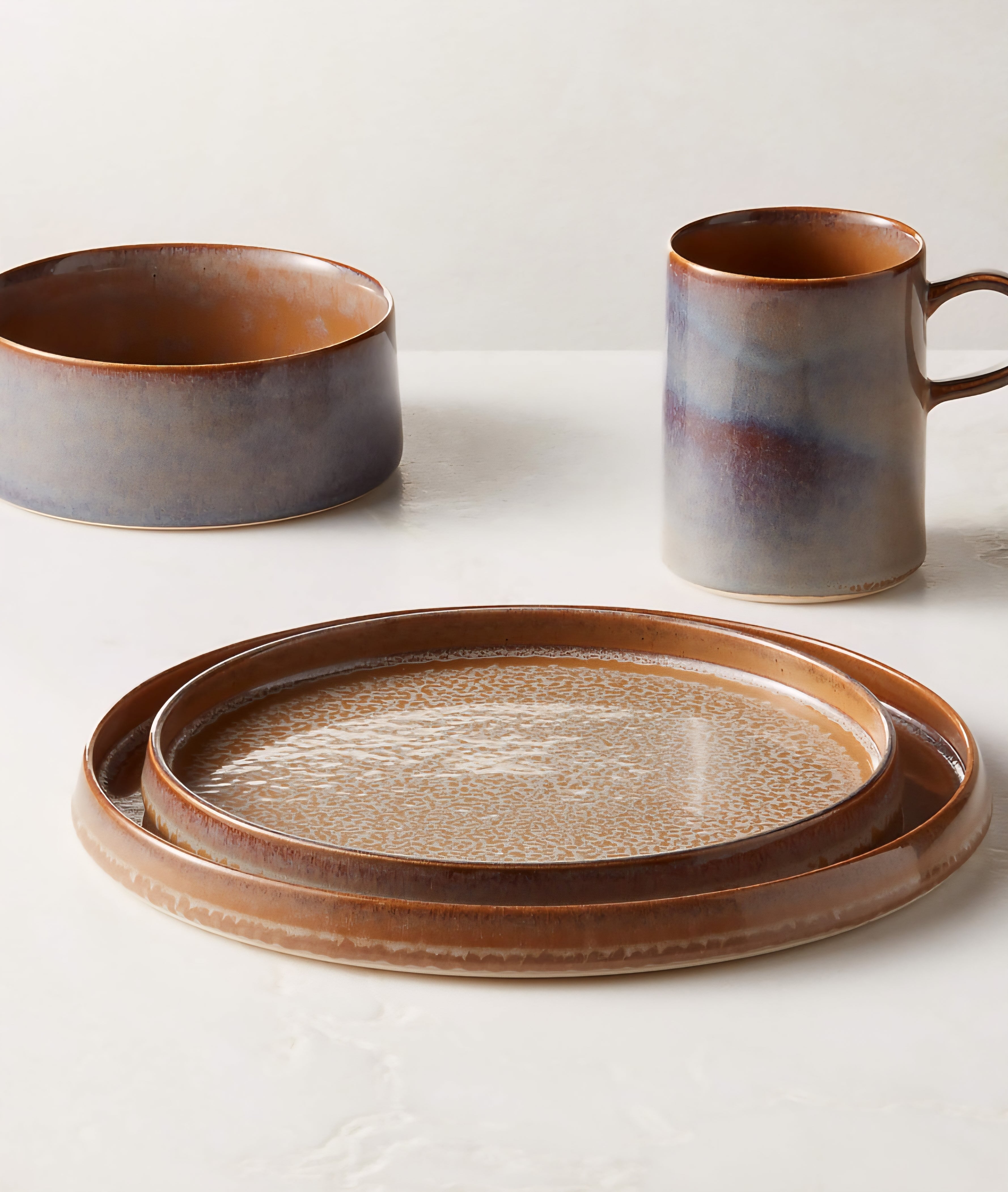 THE ONE × Prado — 4-Piece Reactive Glaze Dinnerware Set