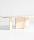 THE ONE × Point Dune — Oval Wood and Travertine Dining Table (93")