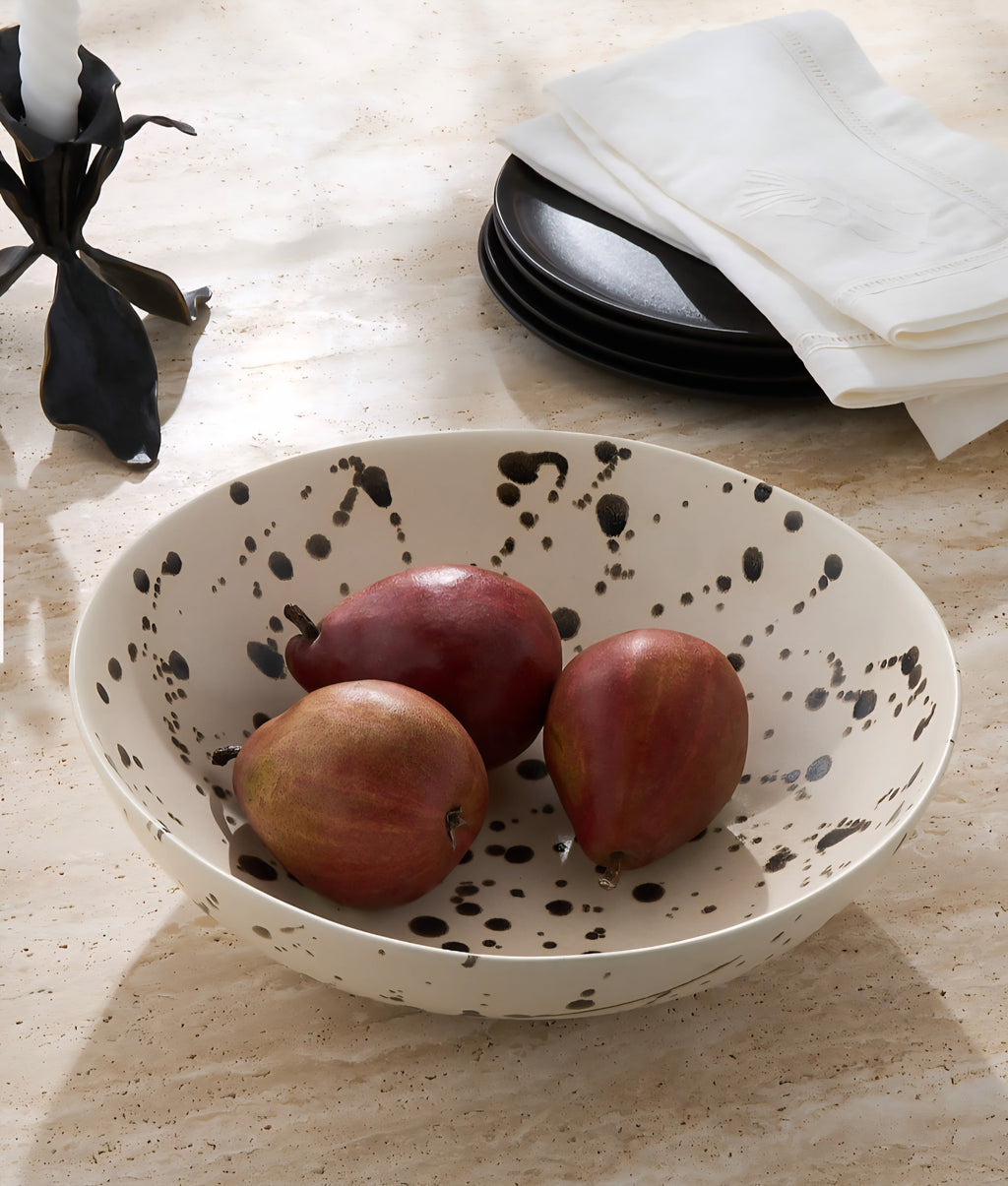 THE ONE × Harper — Black and White Splatter Serving Bowl