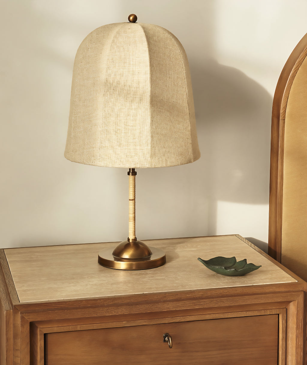 THE ONE × Allegra — Rattan and Linen Table Lamp