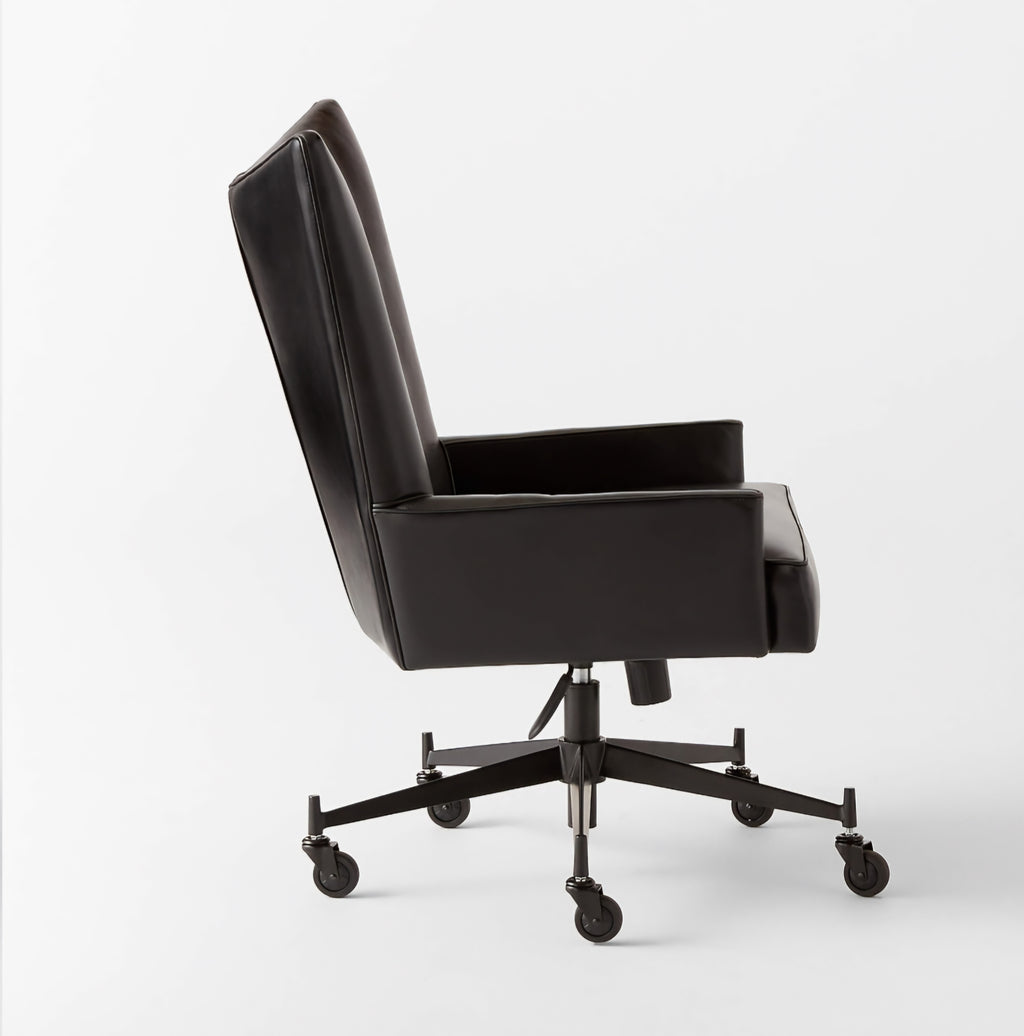 THE ONE × Bowtie — Black Leather Office Chair