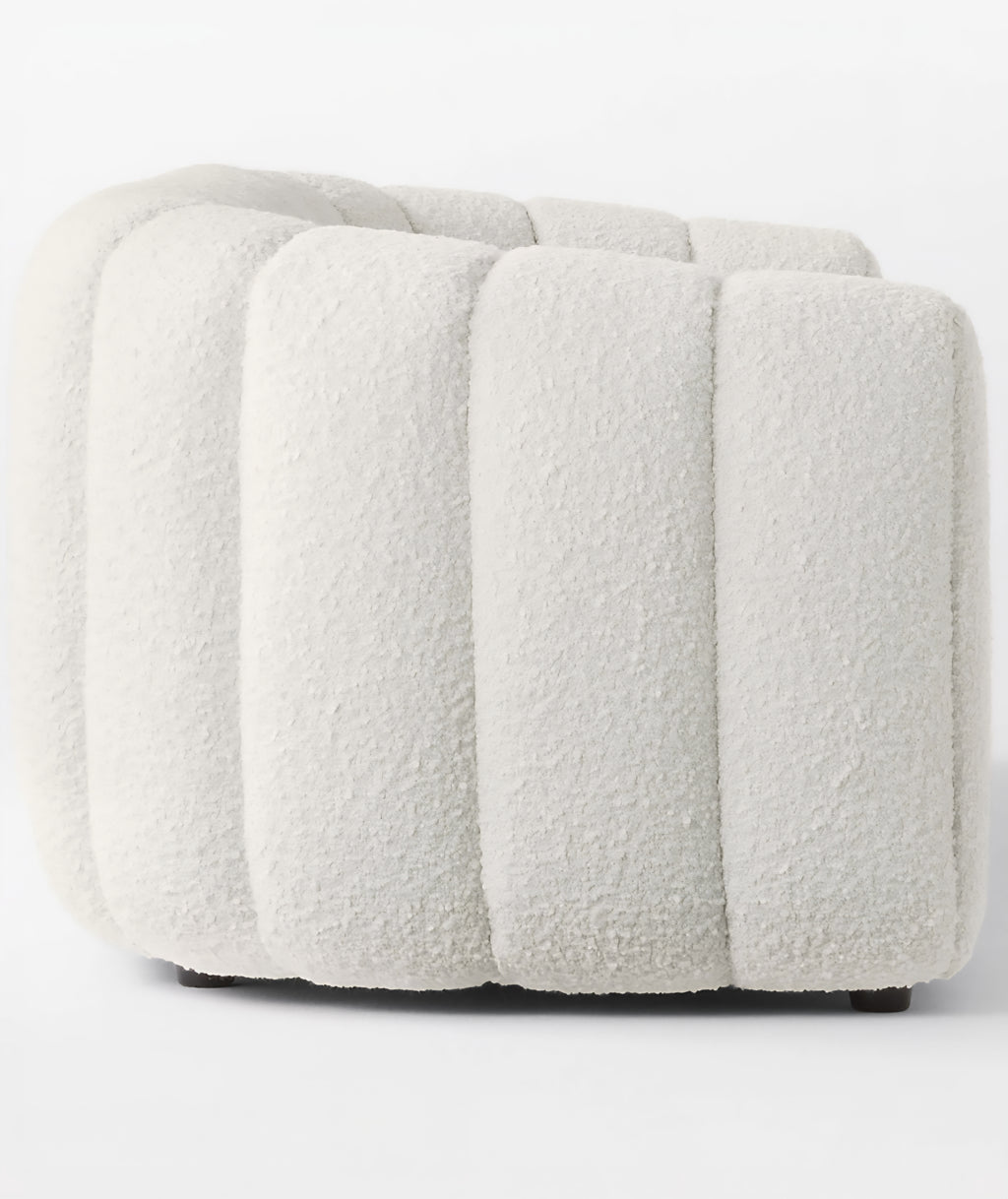 THE ONE × Fitz — Channeled White Boucle Loveseat