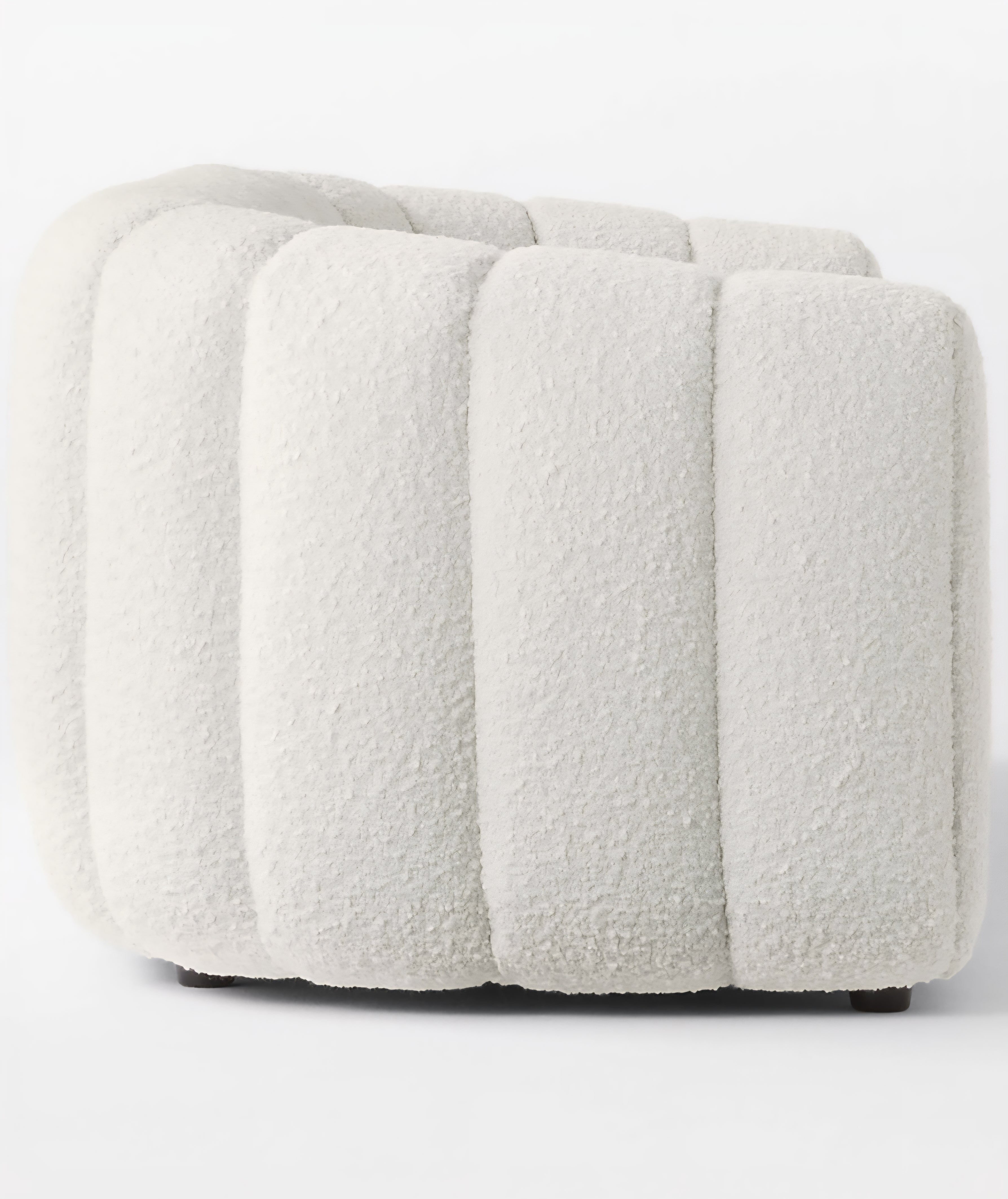 THE ONE × Fitz — Channeled White Boucle Loveseat