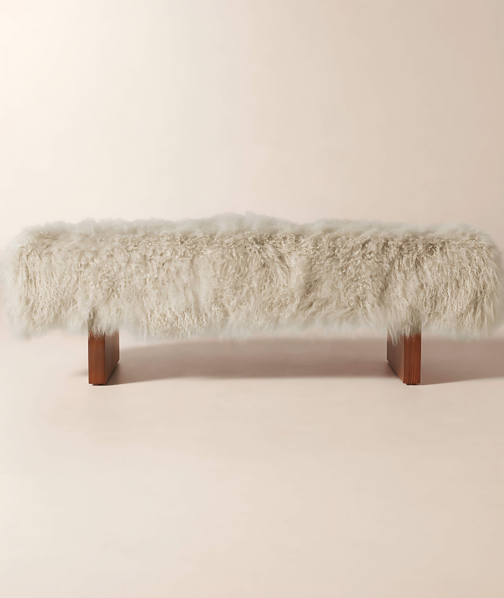 THE ONE × Socca — Sheepskin Upholstered Bench