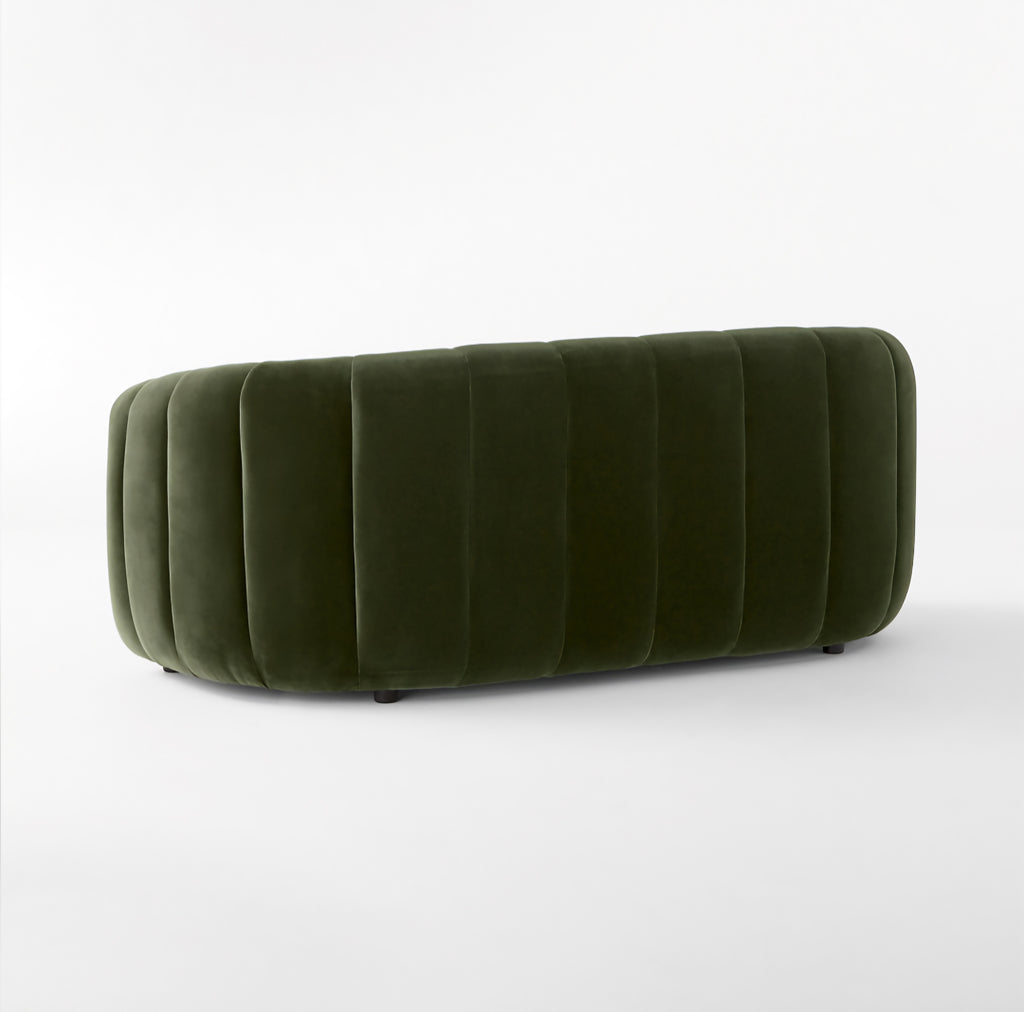 THE ONE × Fitz — Channeled White Boucle Loveseat