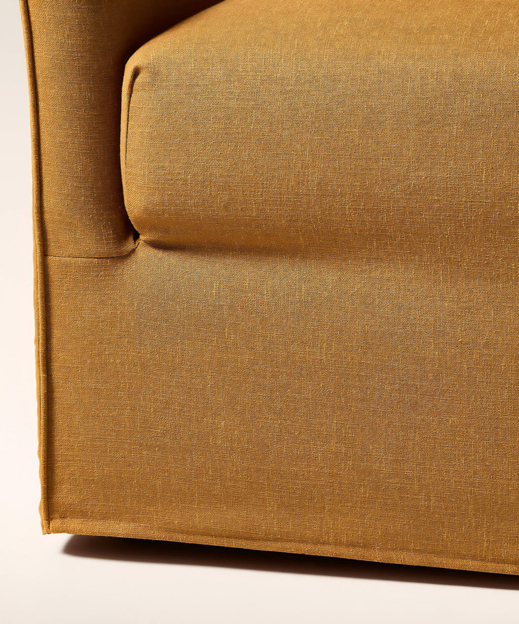 THE ONE × Bristol — Cognac Slipcovered Performance Linen Sofa