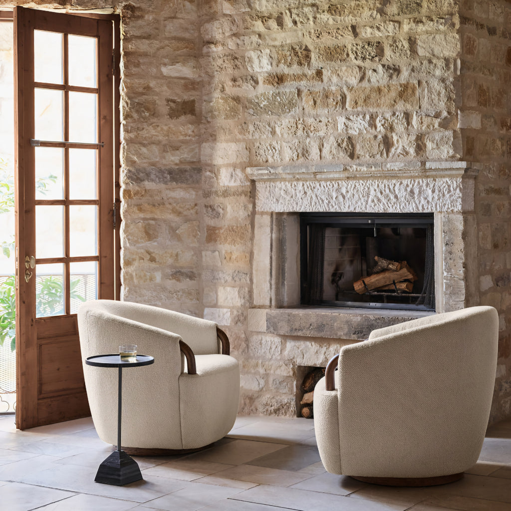 THE ONE × Rapallo — Wood Swivel Accent Chair