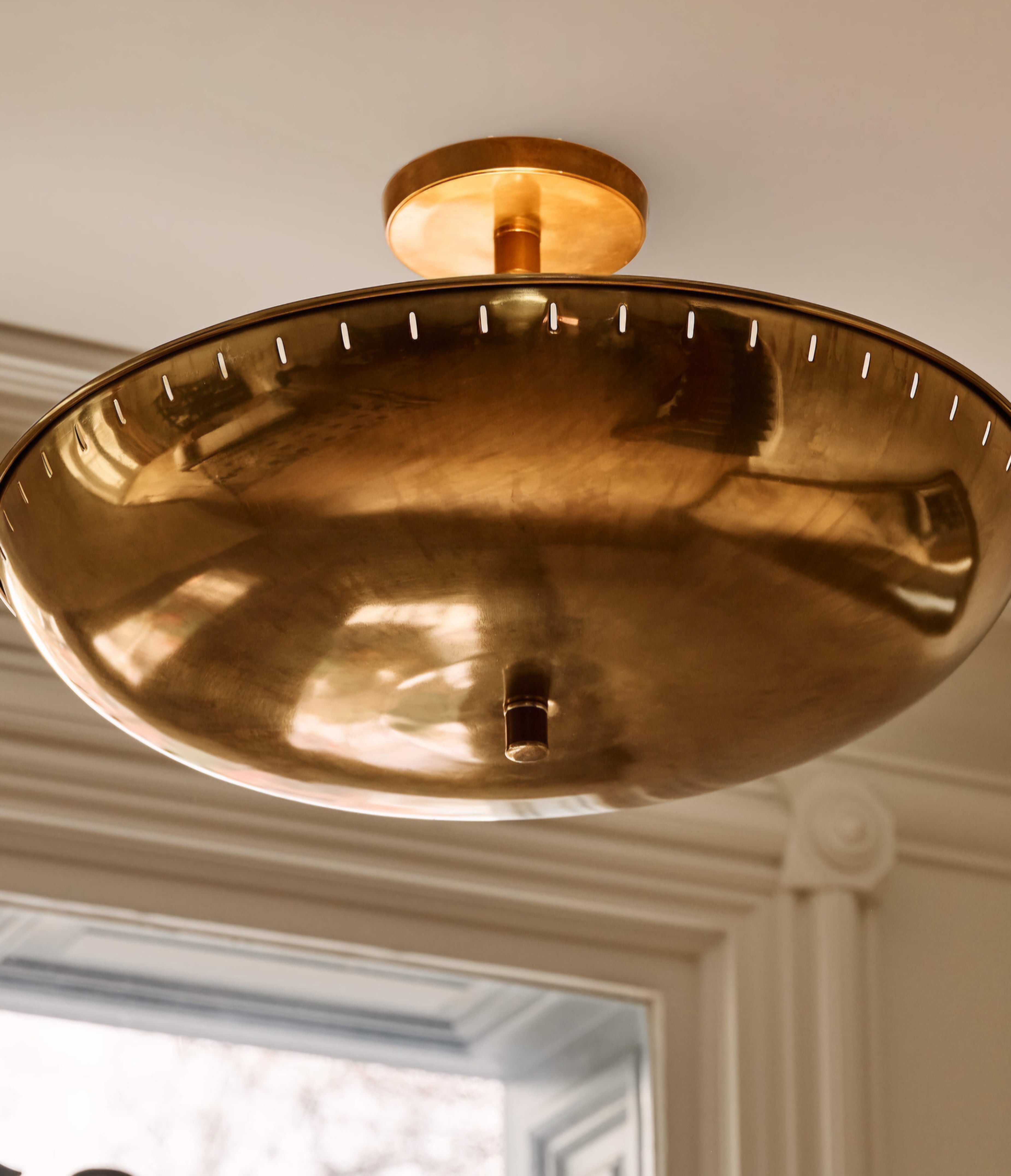THE ONE × Atelier — Aged Brass Semi-Flush Mount Light