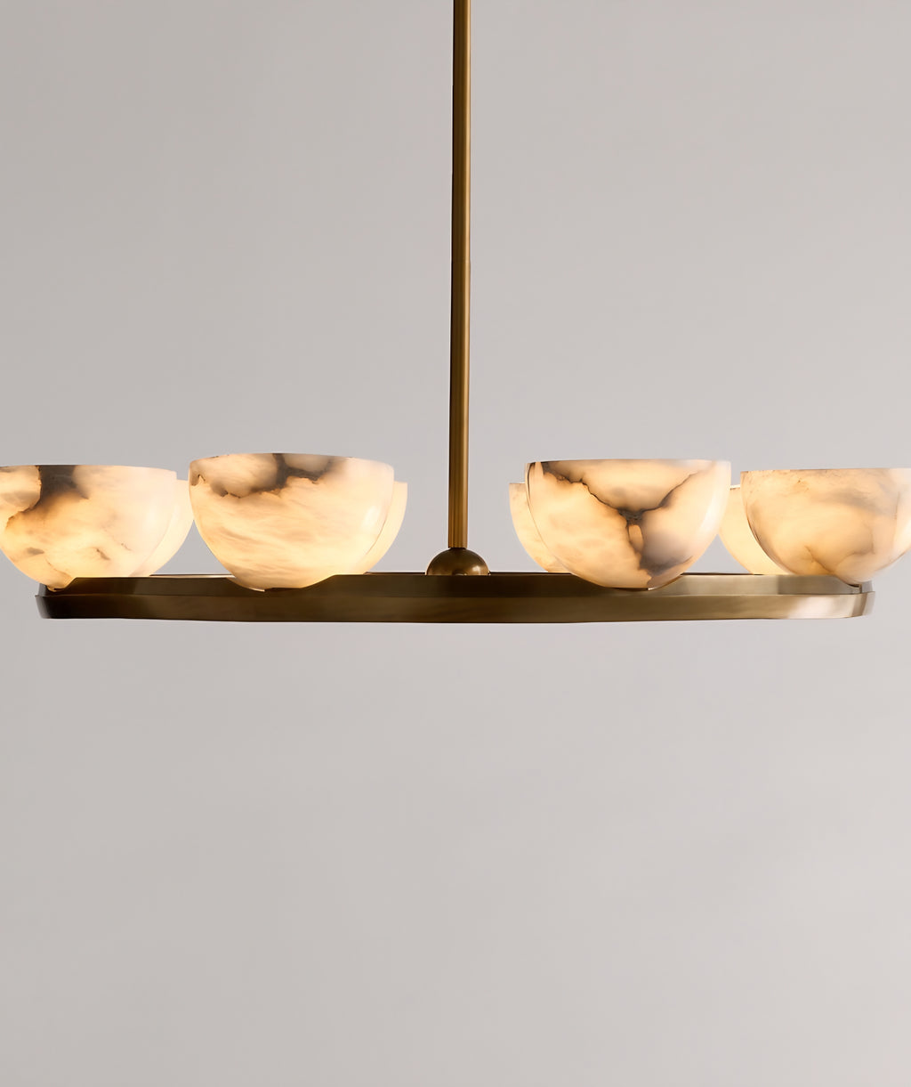 THE ONE × Ando — Alabaster and Brass Chandelier (35")