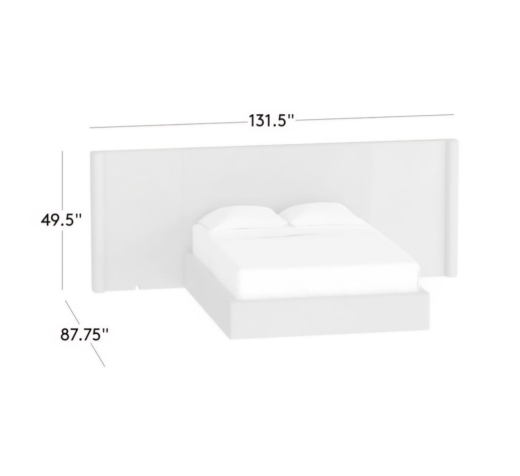 THE ONE × Abbott — Arctic Blue Velvet Upholstered Extended King Platform Bed