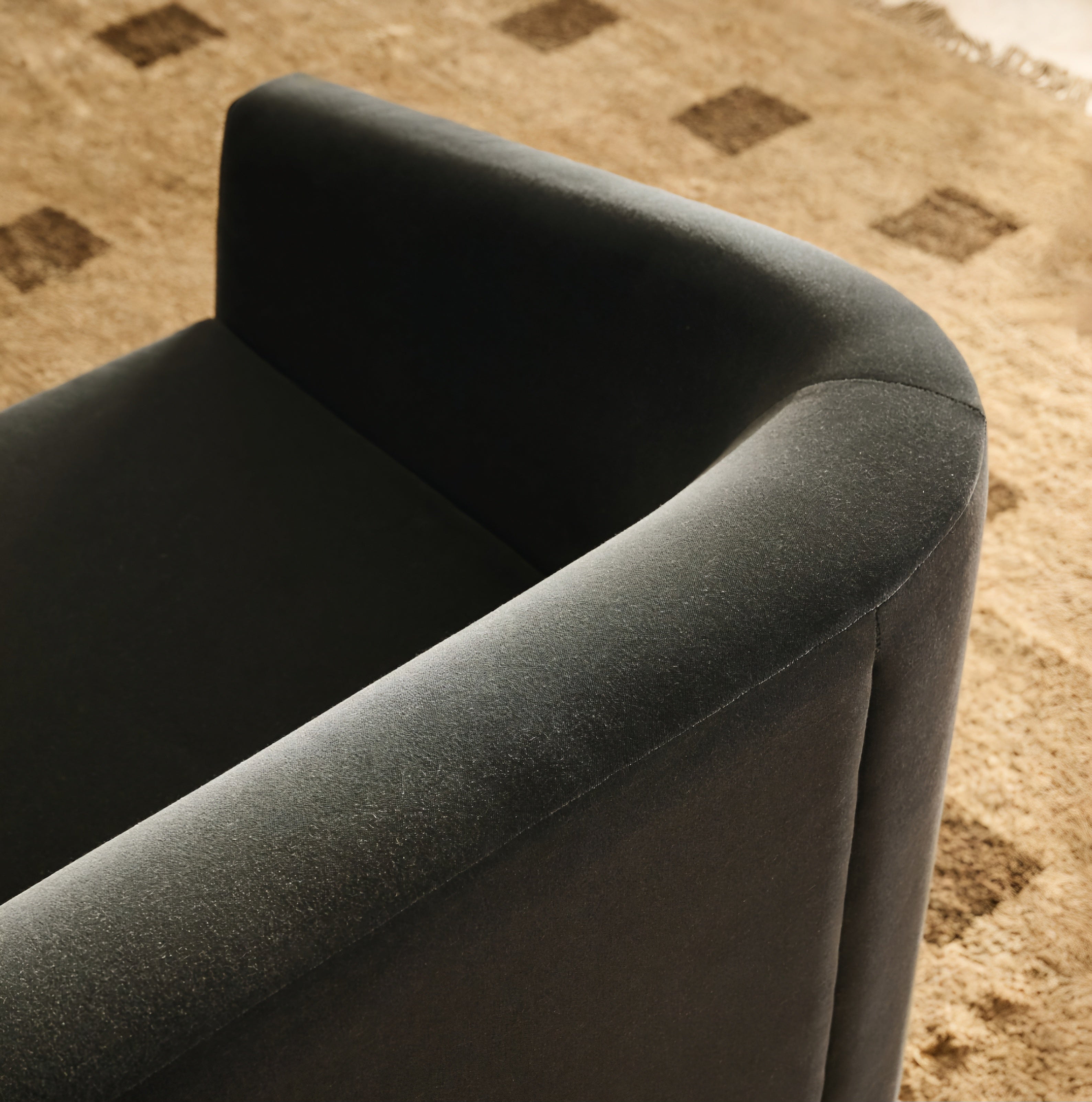 THE ONE × Galerie — Dark Blue Velvet Sofa