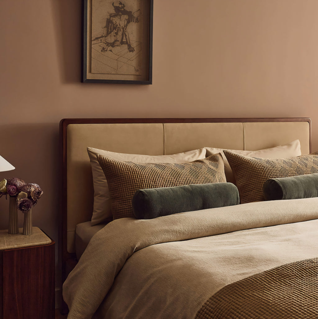 THE ONE × Rio — Walnut and Leather Bed