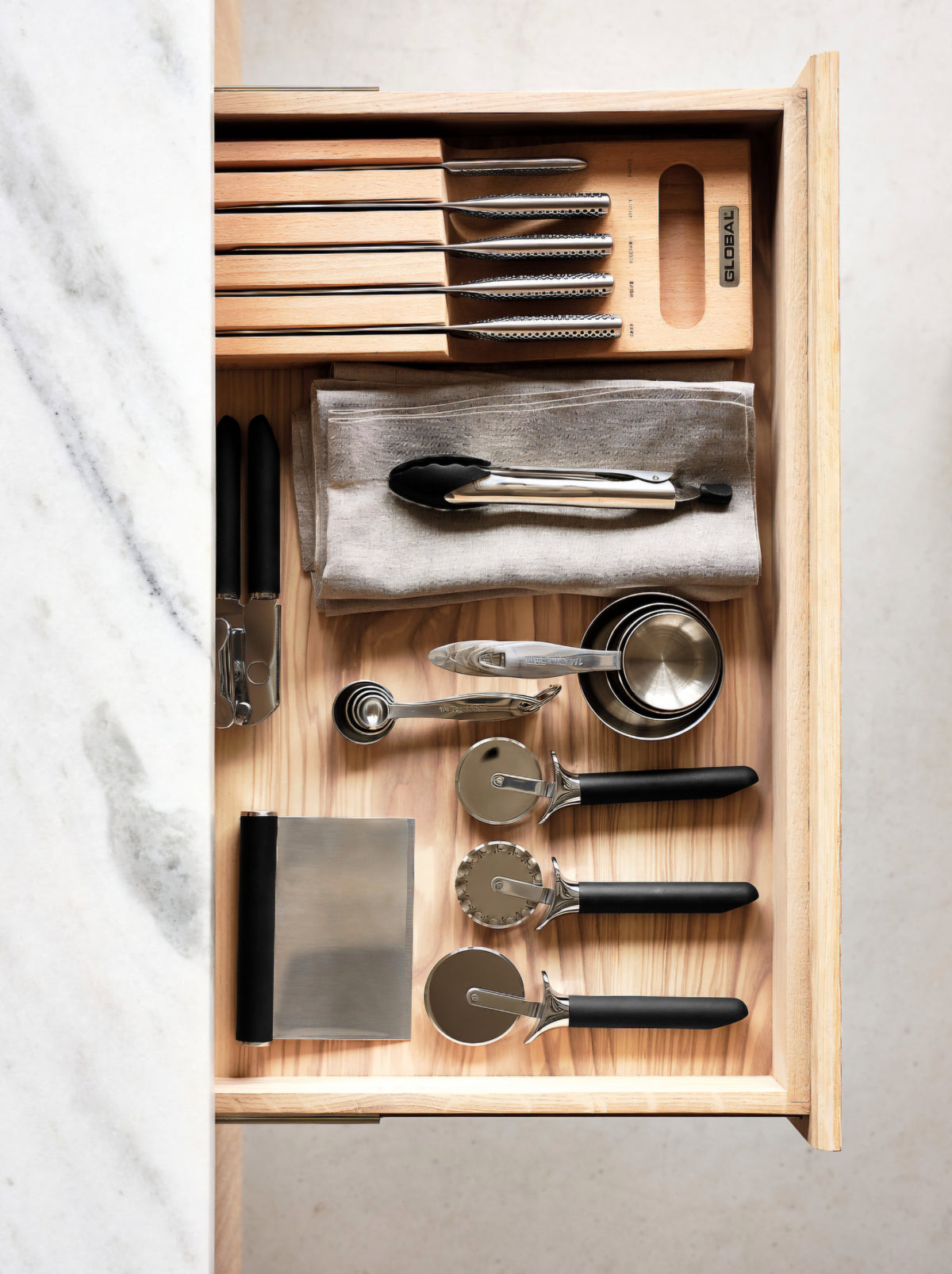 THE ONE × Terra — Marble Top Kitchen Island with Storage (78")