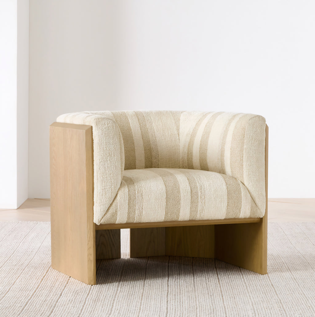 THE ONE × Anvers — Striped Wood Accent Chair