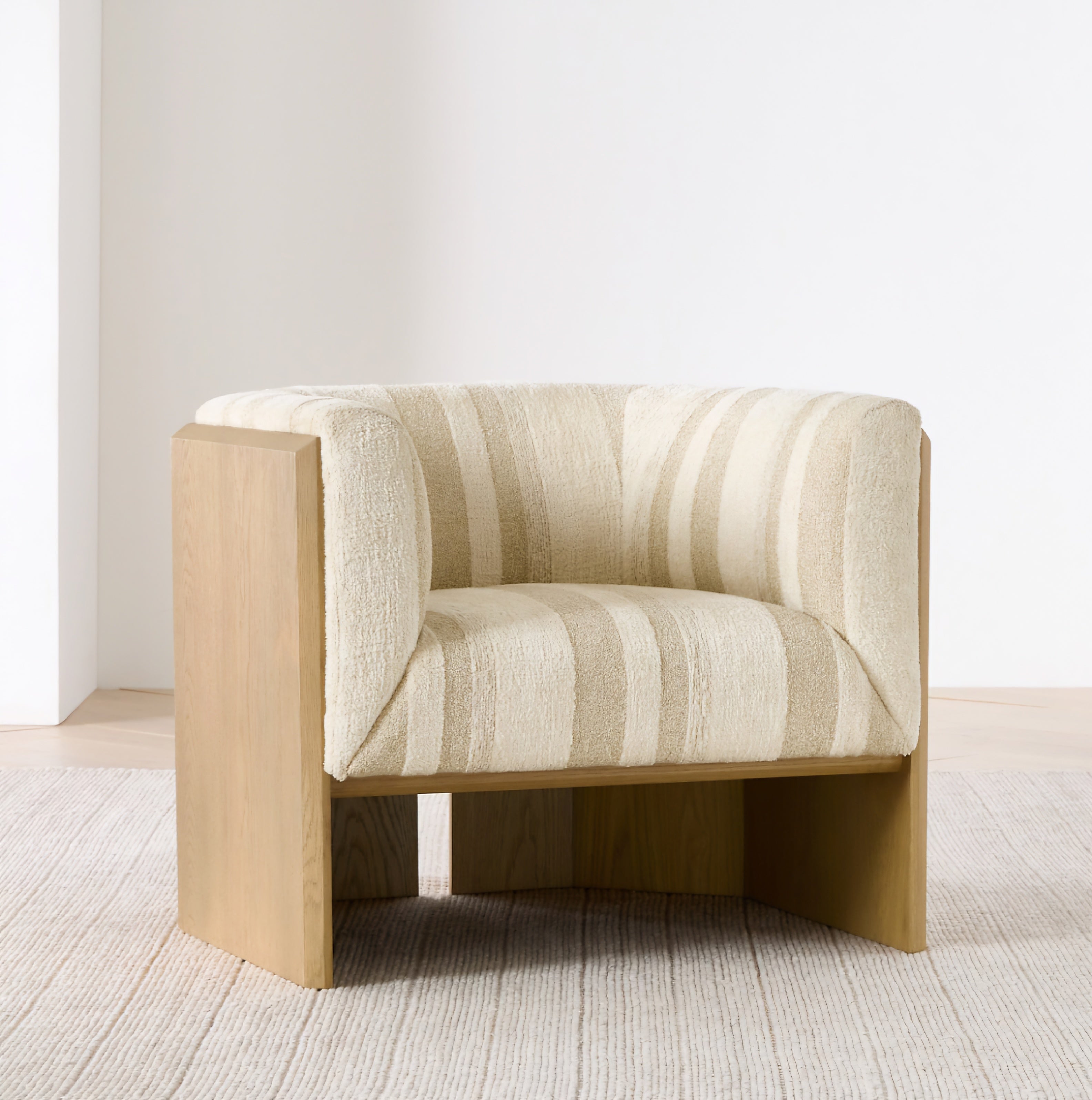 THE ONE × Anvers — Striped Wood Accent Chair
