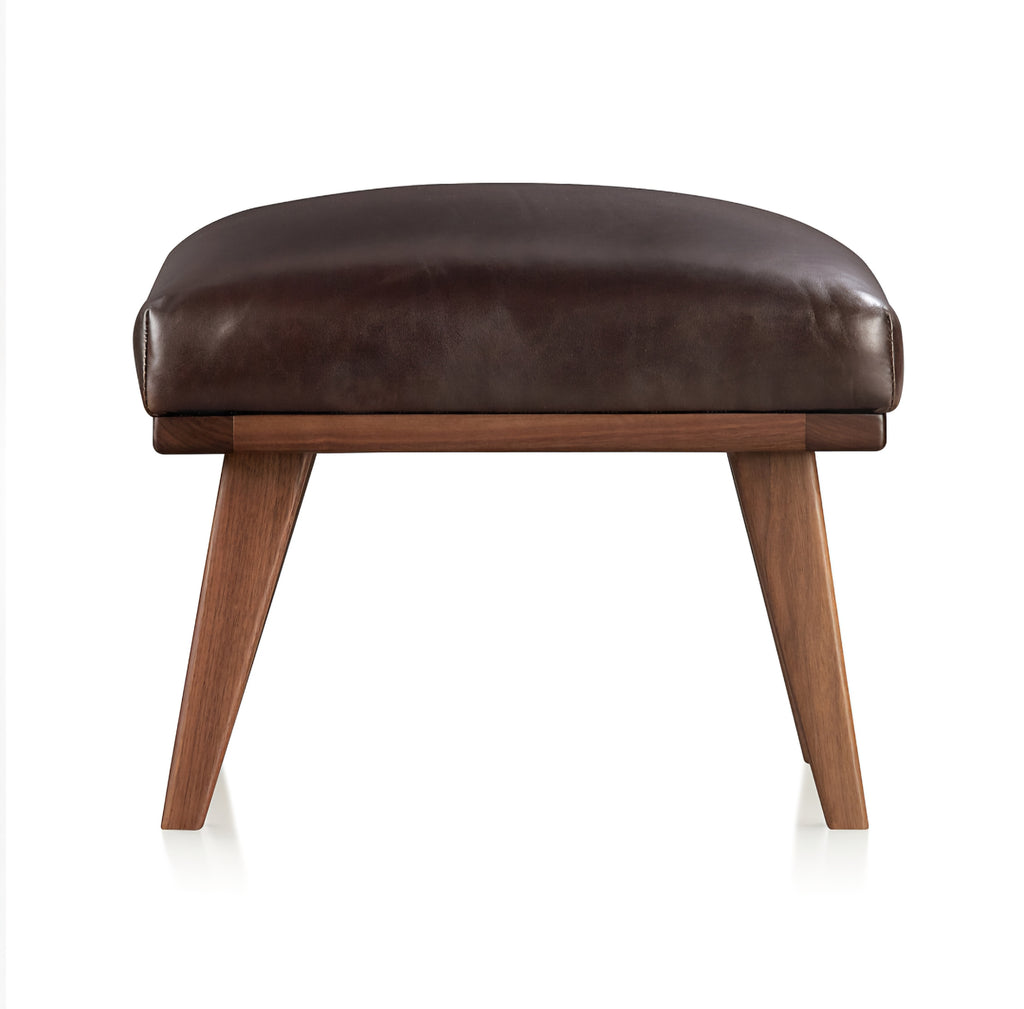 THE ONE × Cavett — Wood and Leather Ottoman