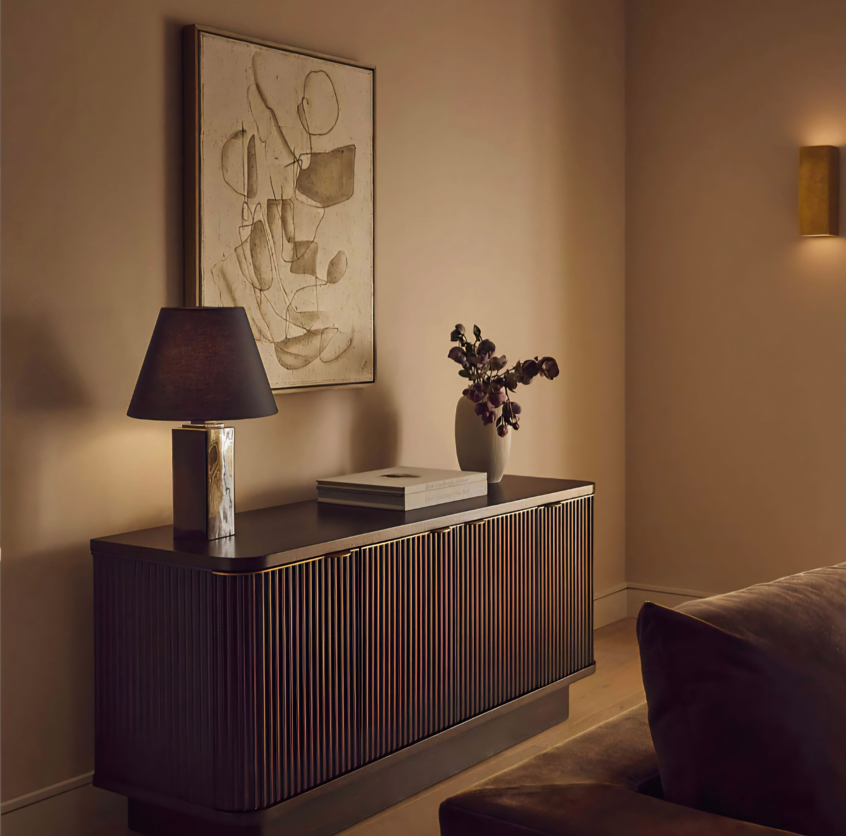 THE ONE × Davison — Fluted Dark Oak Media Console