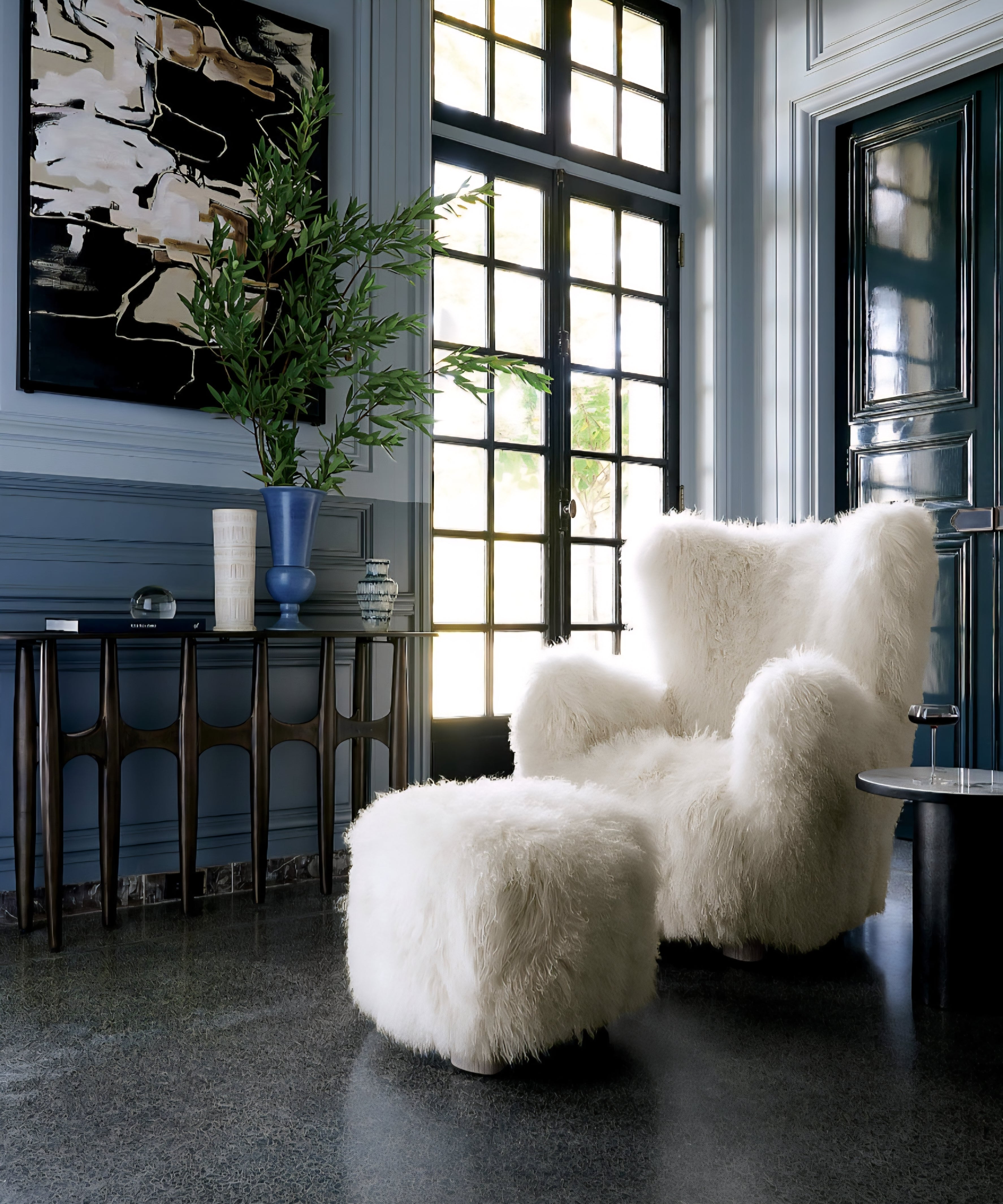 THE ONE × Mongolian Sheepskin Ottoman