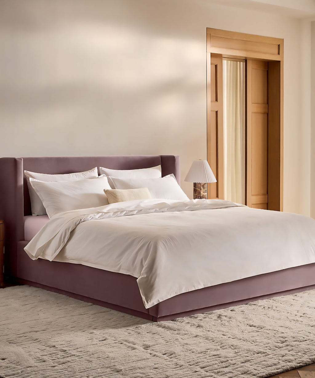 THE ONE × Russell — Velvet Upholstered Queen Storage Bed