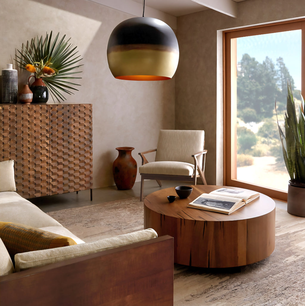THE ONE × Cavett — Wood and Leather Accent Chair