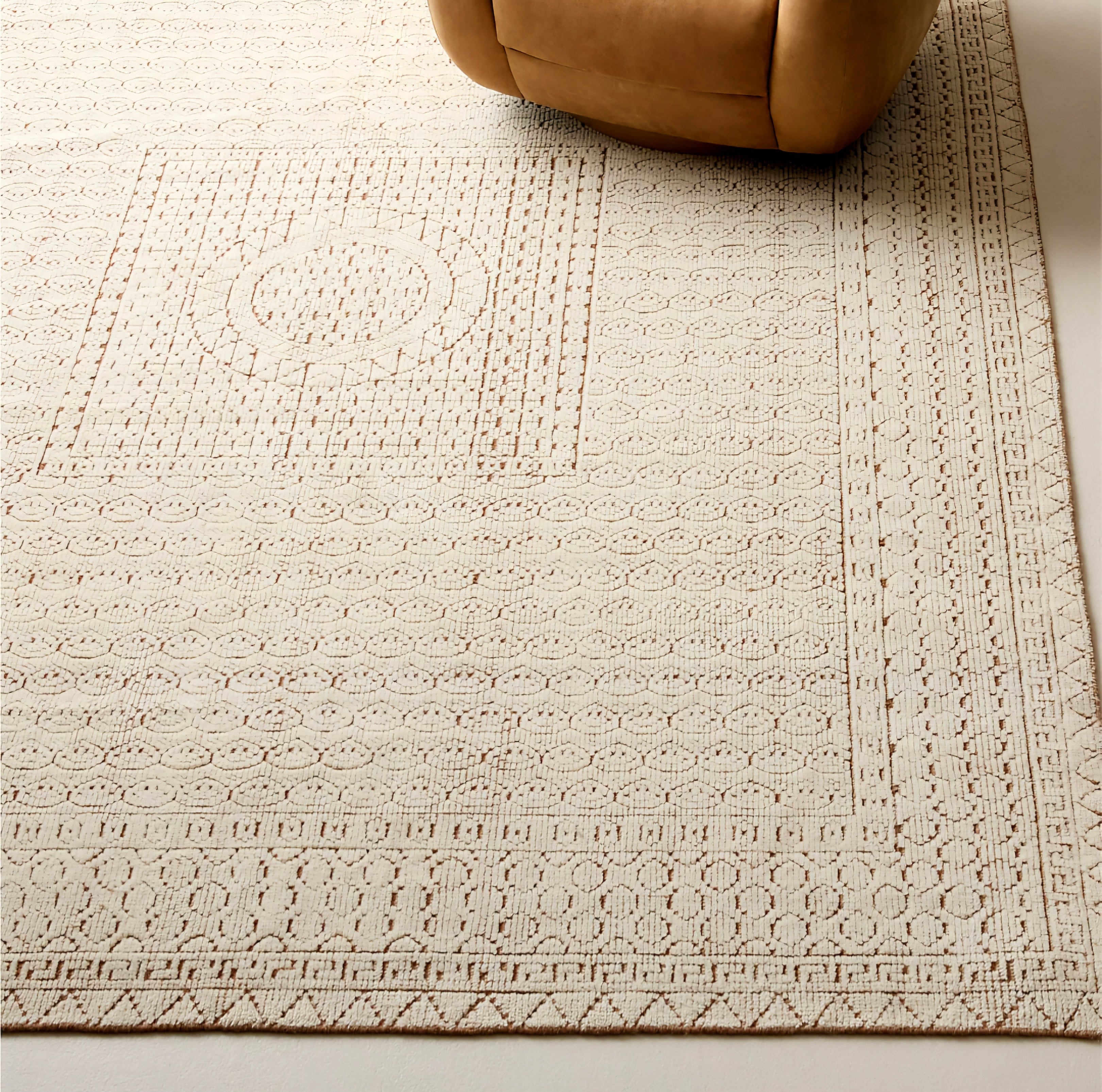 THE ONE × Calero — Hand-Knotted Warm White New Zealand Wool Area Rug
