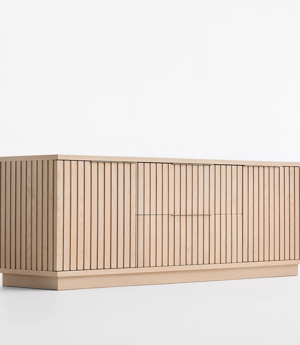 THE ONE × Batten-White Oak Storage Media Console (72")