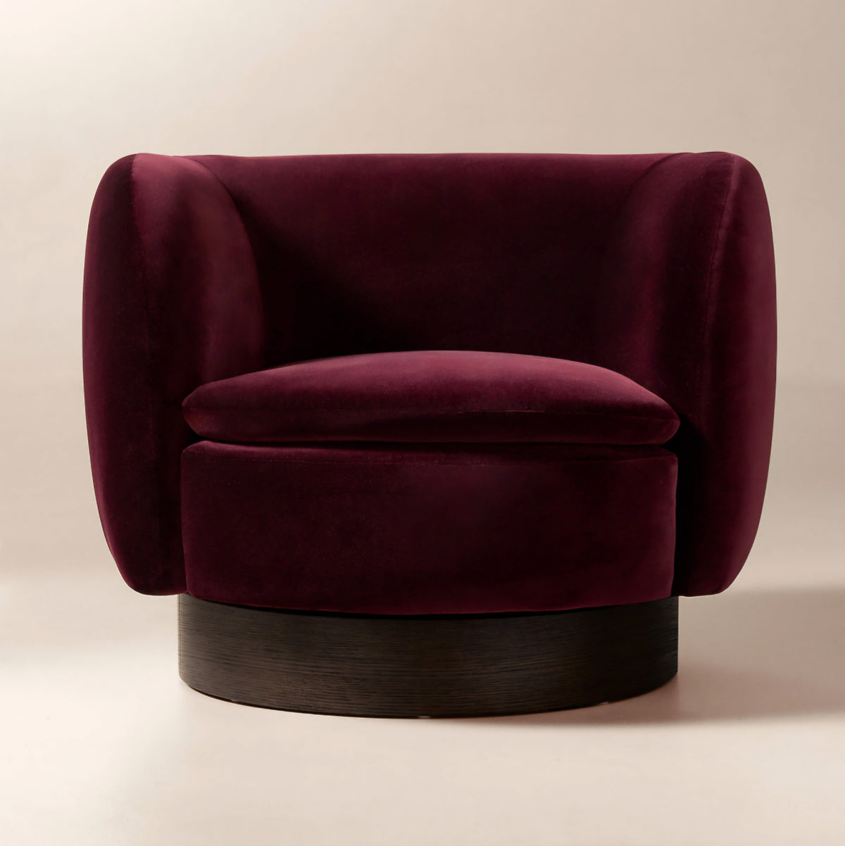THE ONE × Muir — Taupe Velvet Swivel Chair
