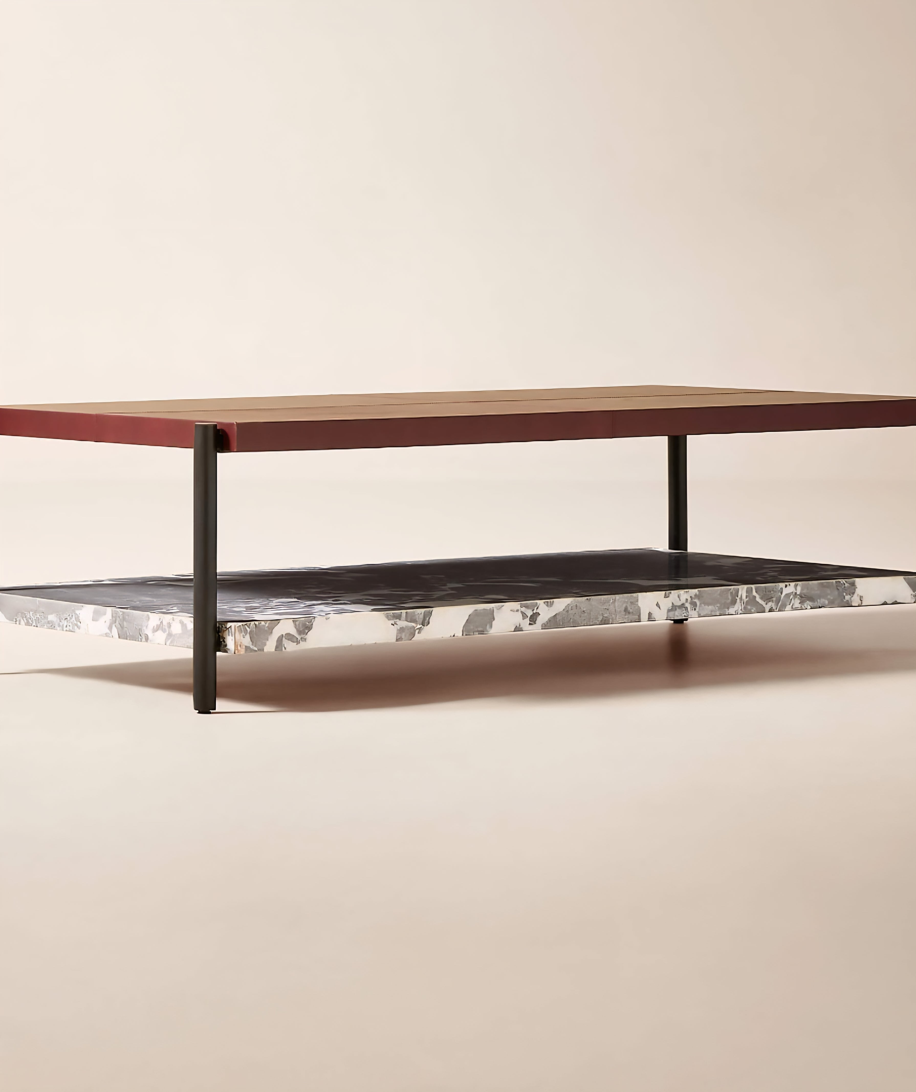 THE ONE × Verum — Interchangeable Leather + Marble Coffee Table