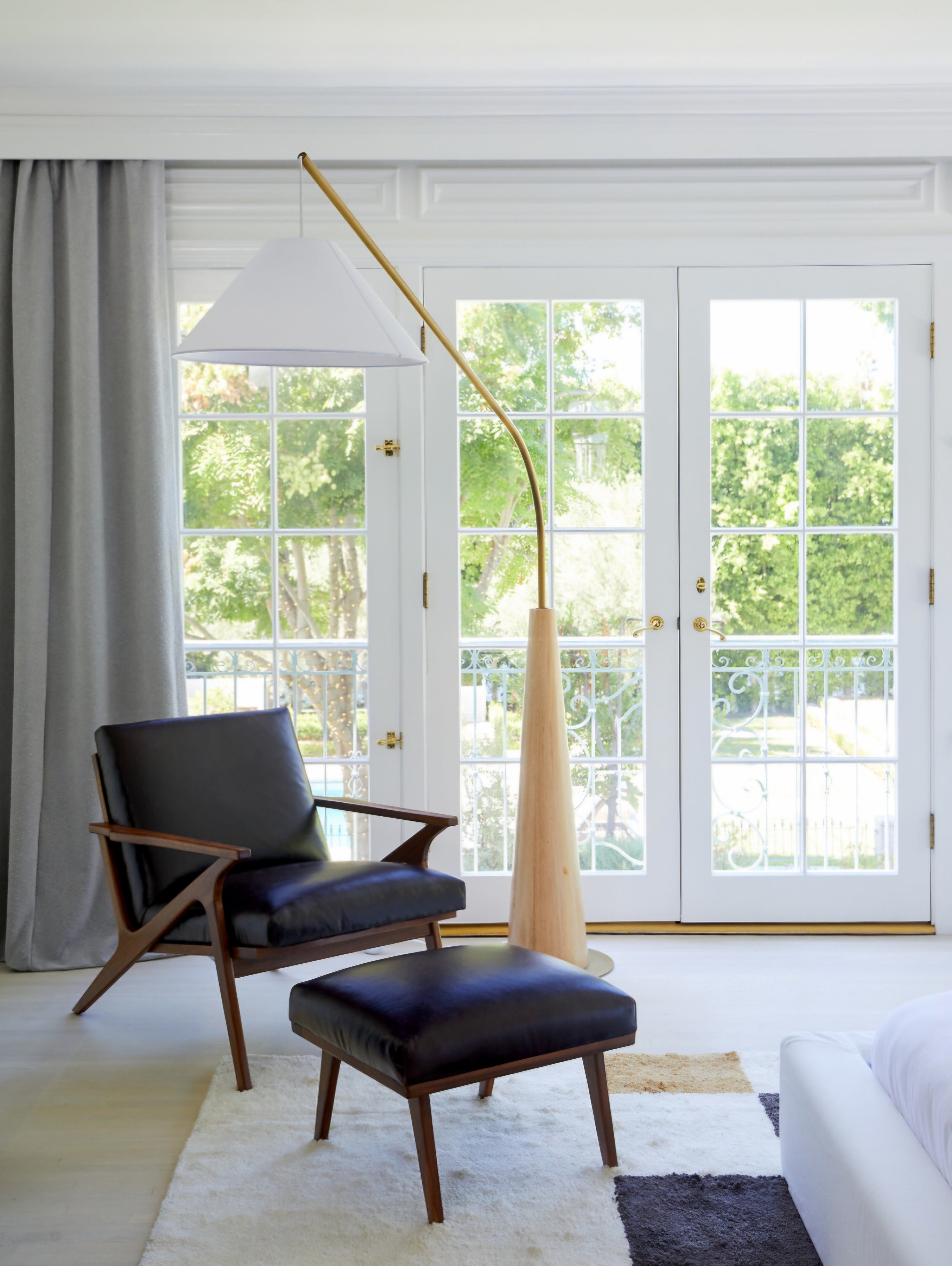THE ONE × Cavett — Wood and Leather Accent Chair