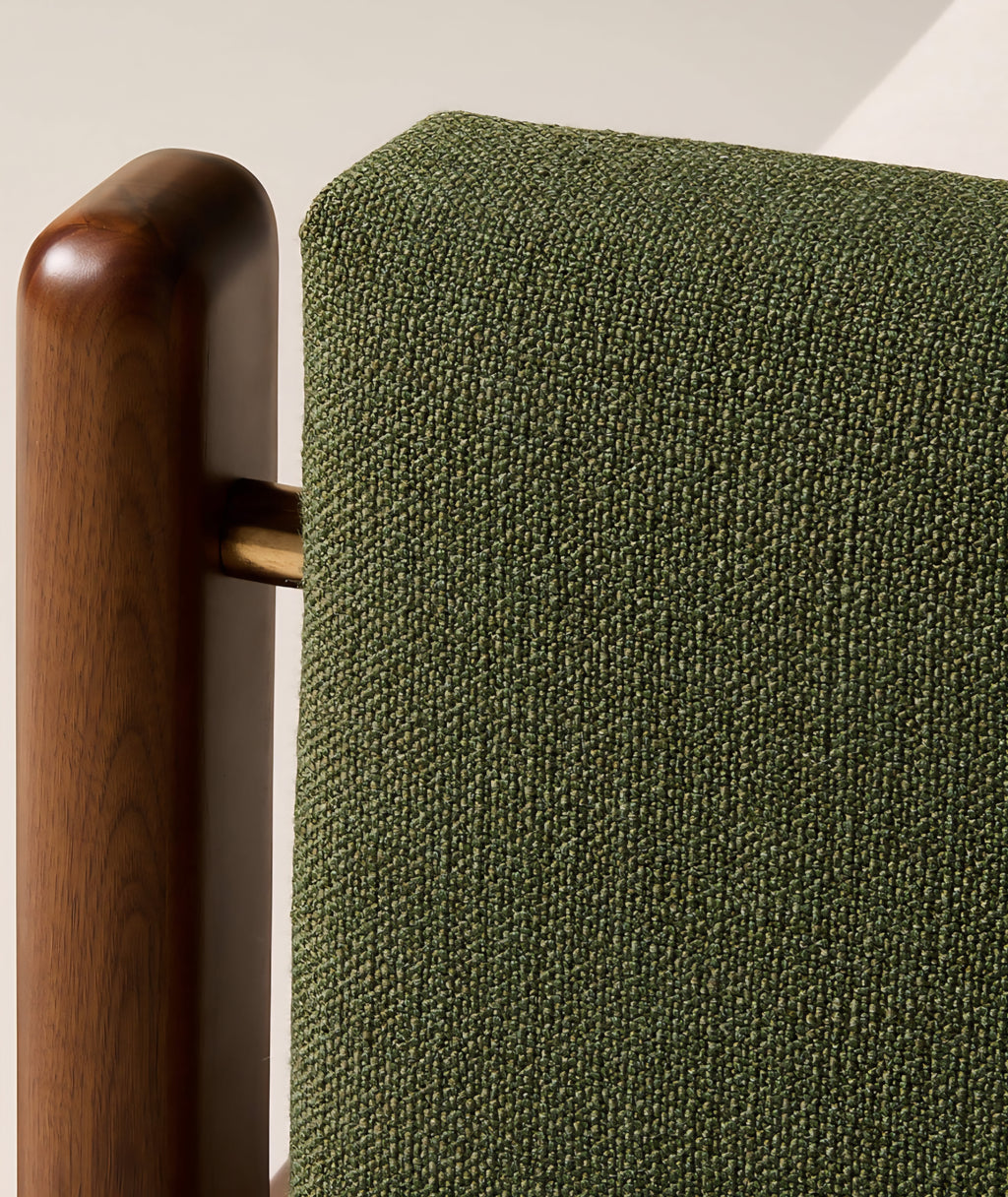THE ONE × Tavola — Walnut and Warm White Upholstered Queen Bed