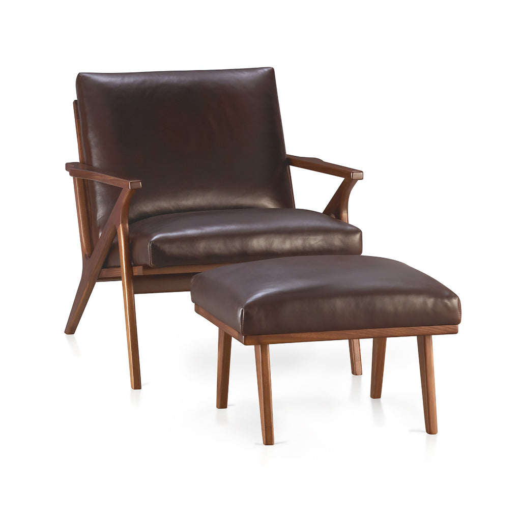 THE ONE × Cavett — Wood and Leather Ottoman