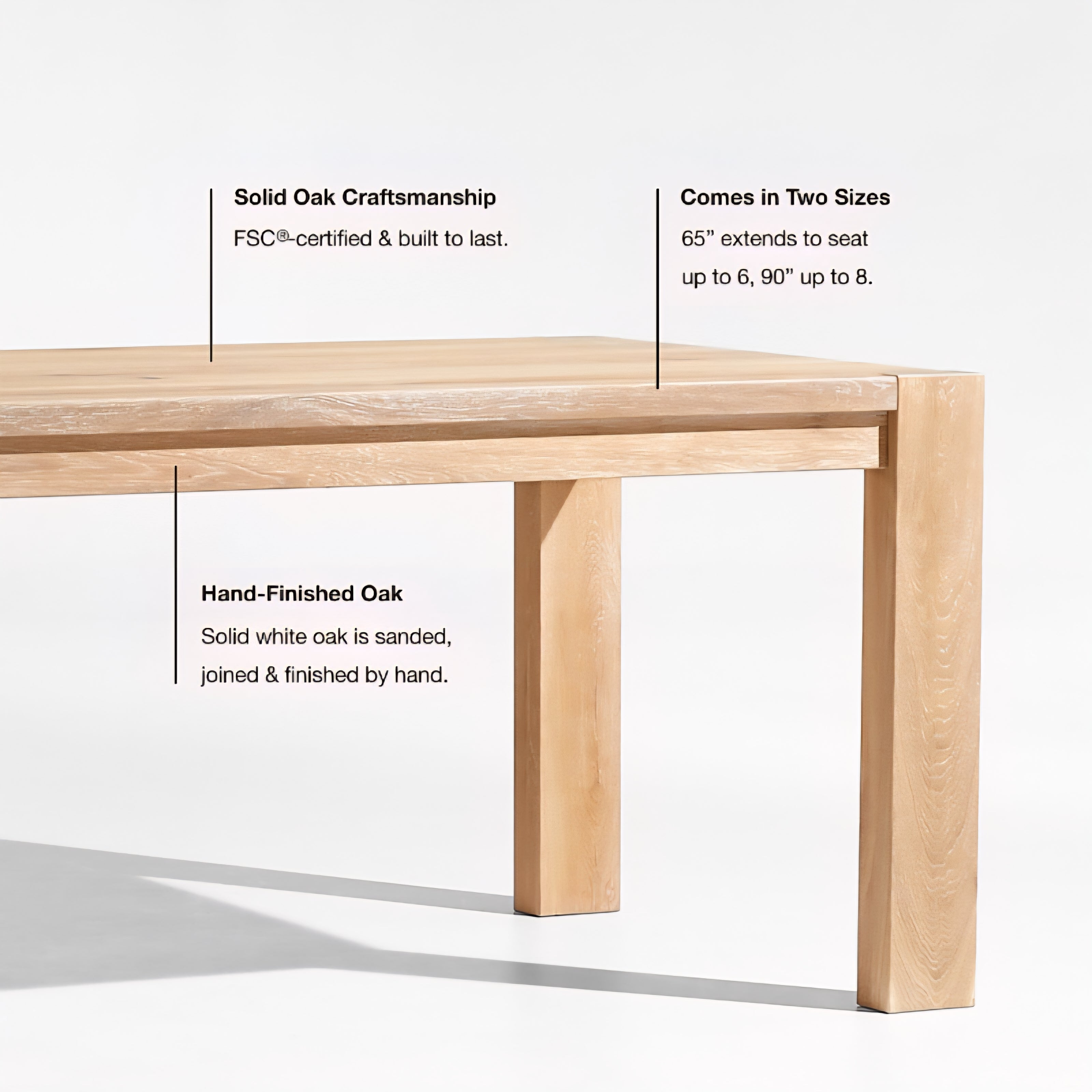 THE ONE × Terra — Natural White Oak Dining Table