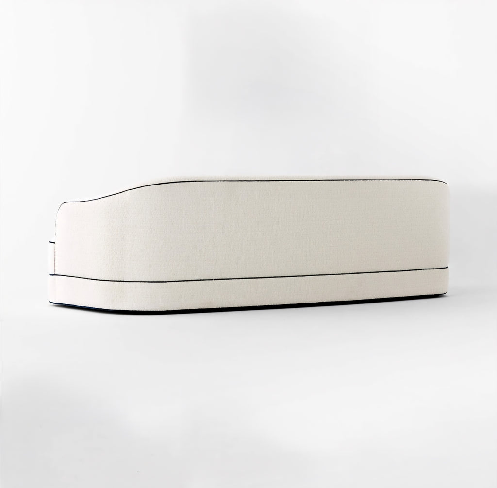 THE ONE × Mylene — Black and White Boucle Curved Sofa