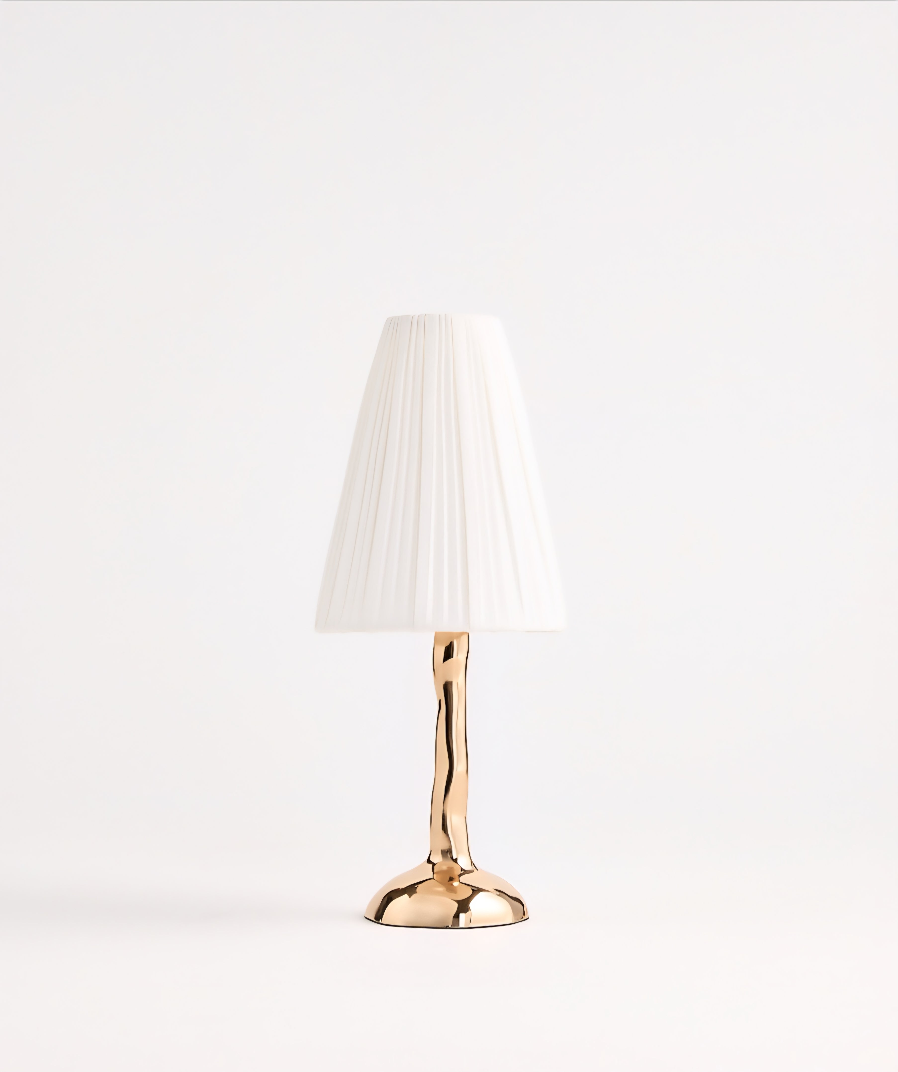 THE ONE × Colette — Hammered Brass Mini Table Lamp with Fabric Shade (13")