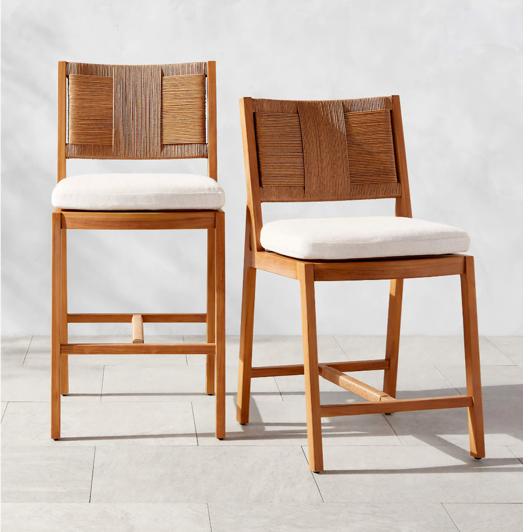 THE ONE × Roc — Teak and Rattan Stool