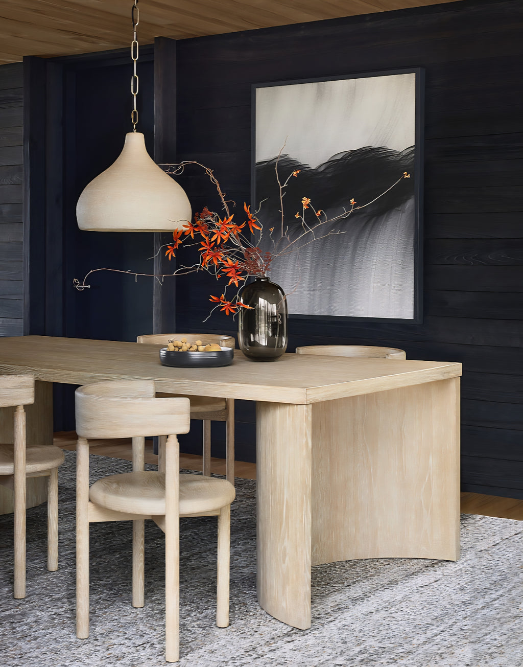 THE ONE × Virage — 96" Curved Oak Dining Table