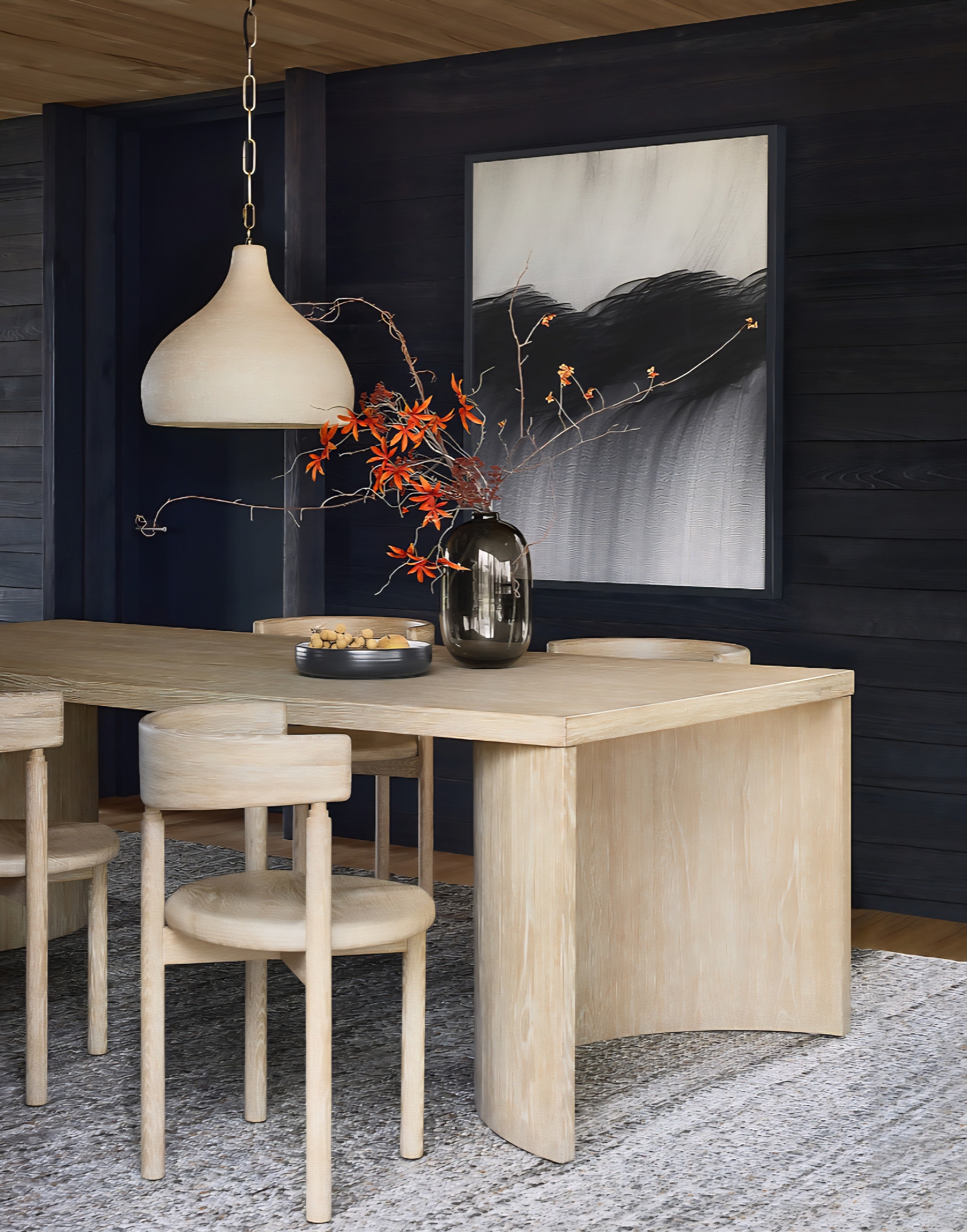 THE ONE × Virage — 96" Curved Oak Dining Table