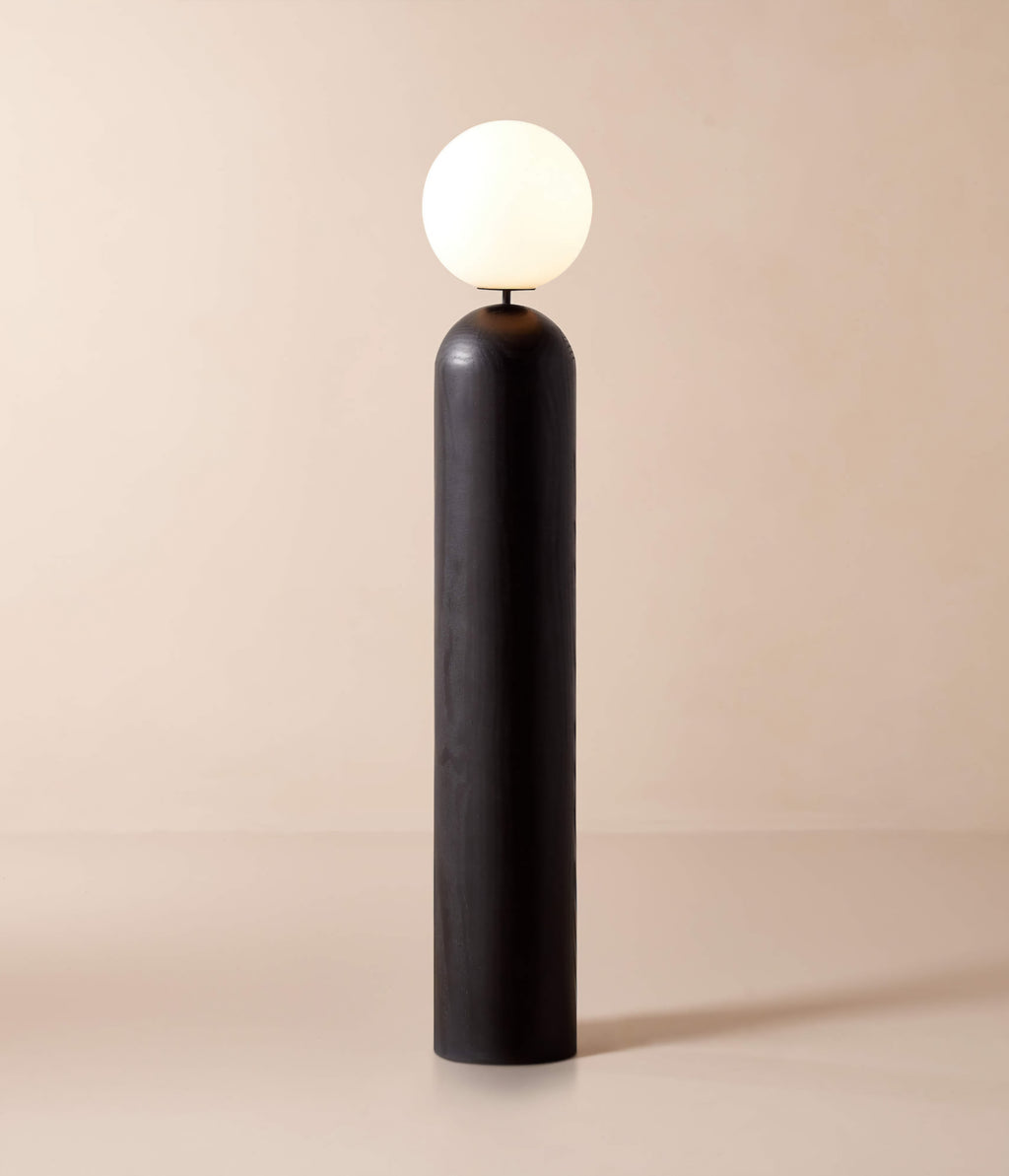 THE ONE × Ori — Globe Floor Lamp with Black Wood Base