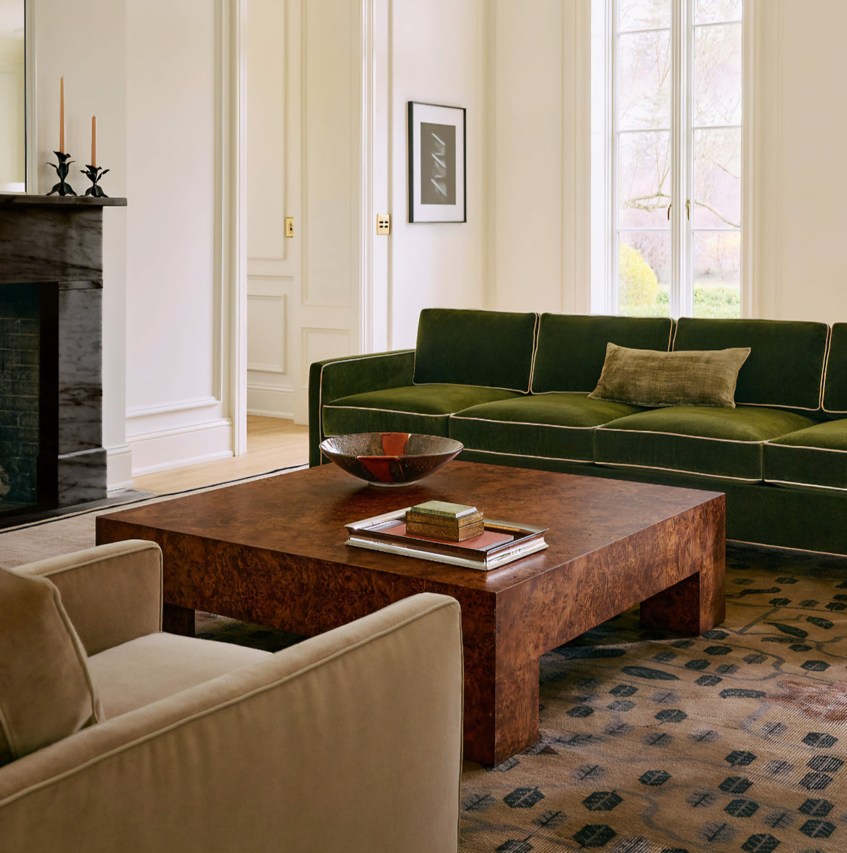 THE ONE × Scatola — Brown Burl Wood Coffee Table