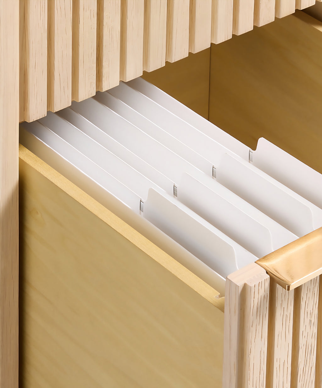 THE ONE × Batten — Natural Oak Console Desk with White Marble Top