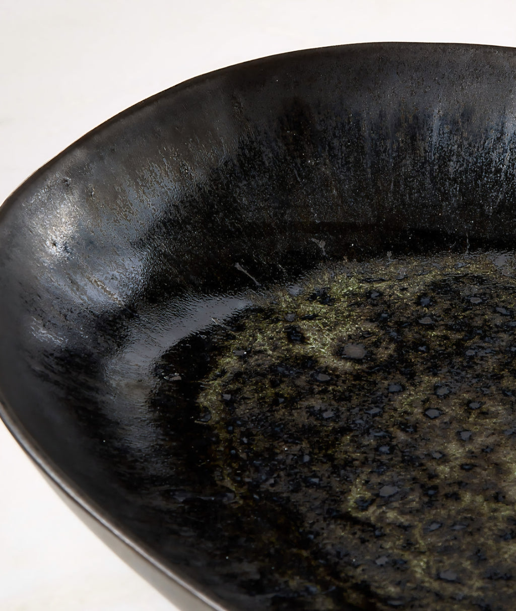 THE ONE × Drift — Oval Black Serving Platter with Reactive Glaze