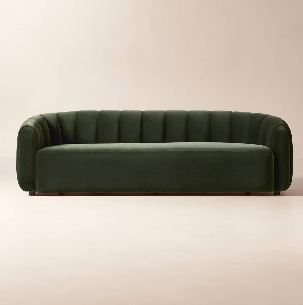 THE ONE × Fitz — Channeled White Boucle Loveseat